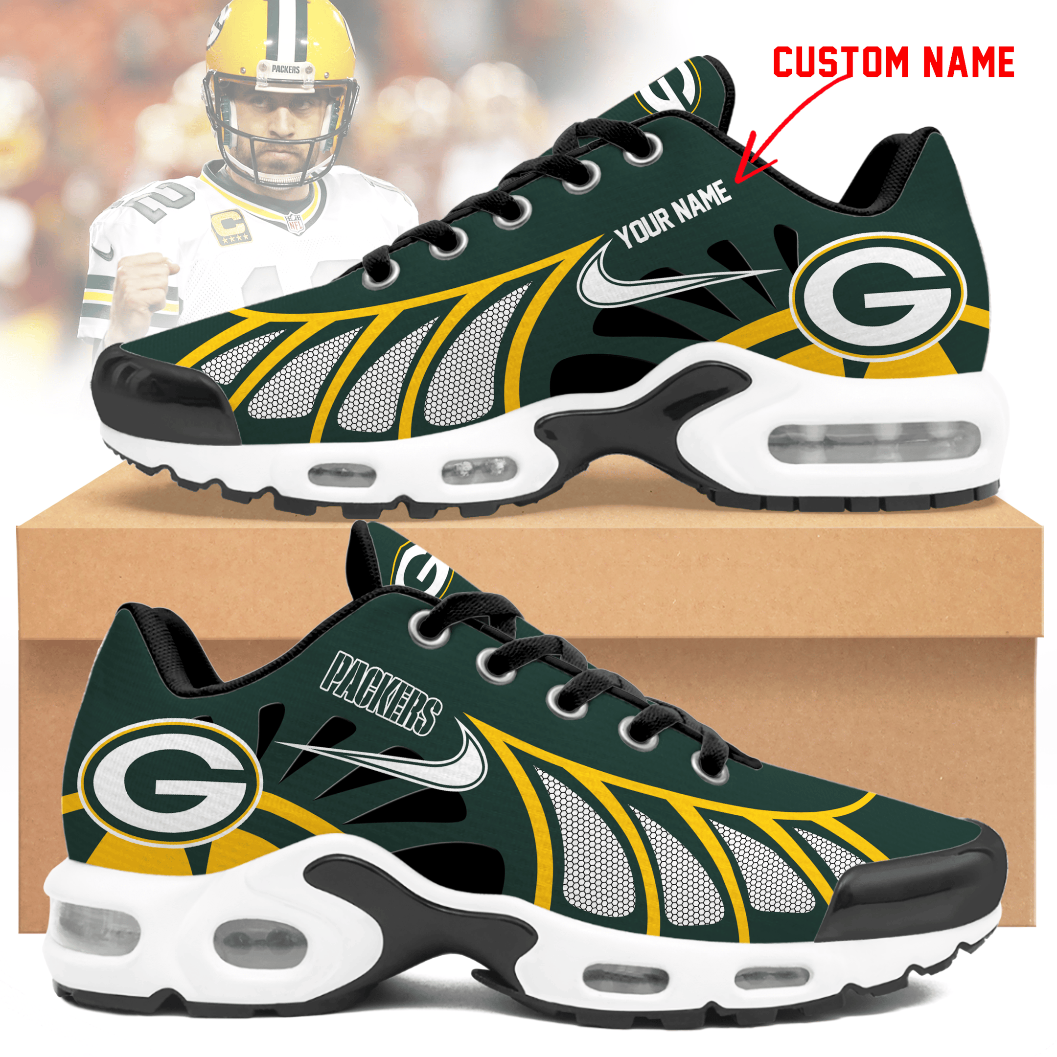 Green Bay Packers Personalized Air Max Shoes Limited Edition 050625 - Image 2