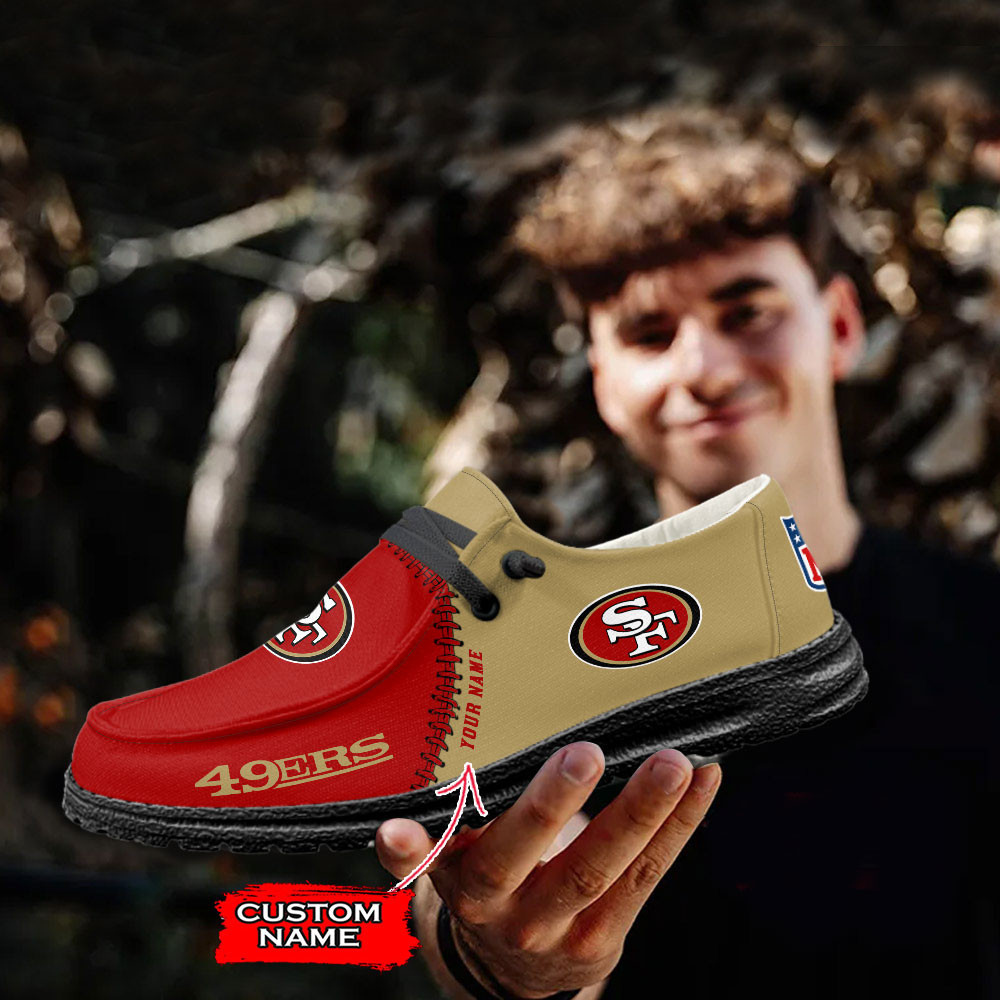 San Francisco 49ers Moccasin Slippers Hey  Dude Shoes Printed For Men And Women - Image 2