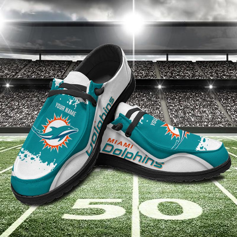 Miami Dolphins Hey  Dude Shoes Printed For Men And Women - Image 2