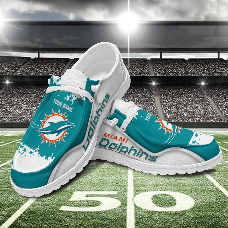 Miami Dolphins Hey  Dude Shoes Printed For Men And Women - Image 3