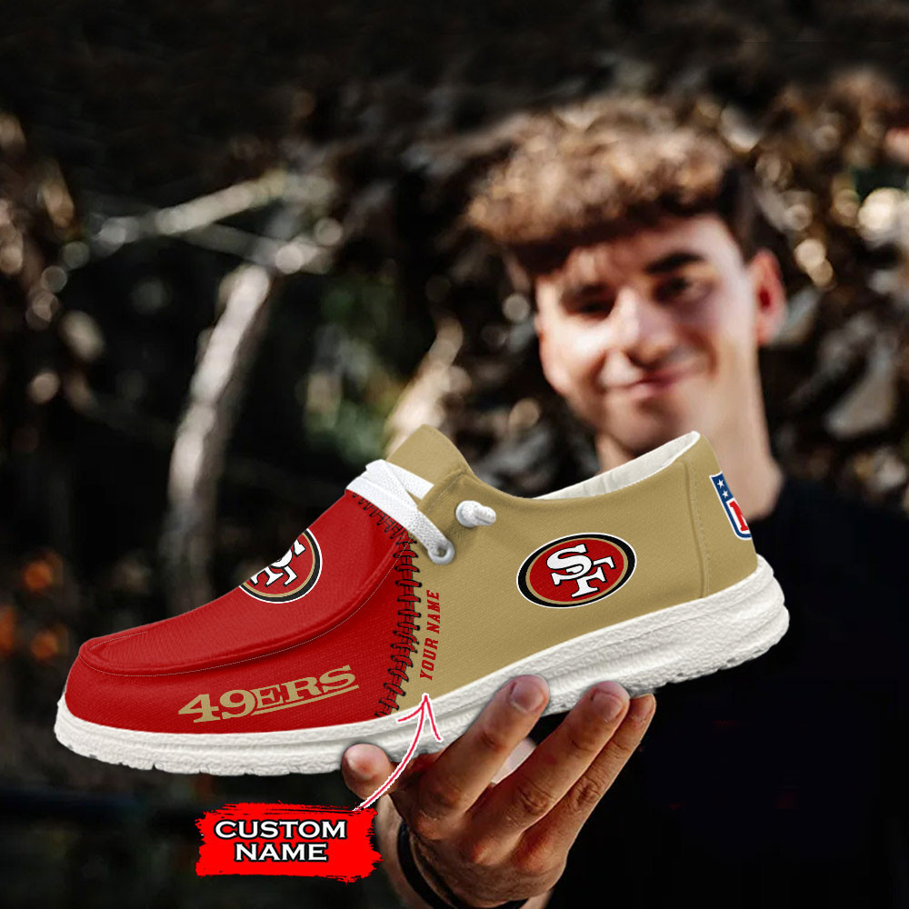 San Francisco 49ers Moccasin Slippers Hey  Dude Shoes Printed For Men And Women - Image 3