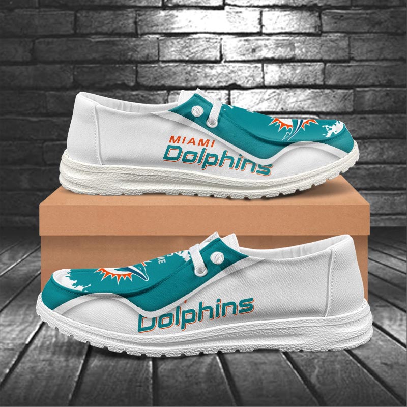 Miami Dolphins Hey  Dude Shoes Printed For Men And Women - Image 4