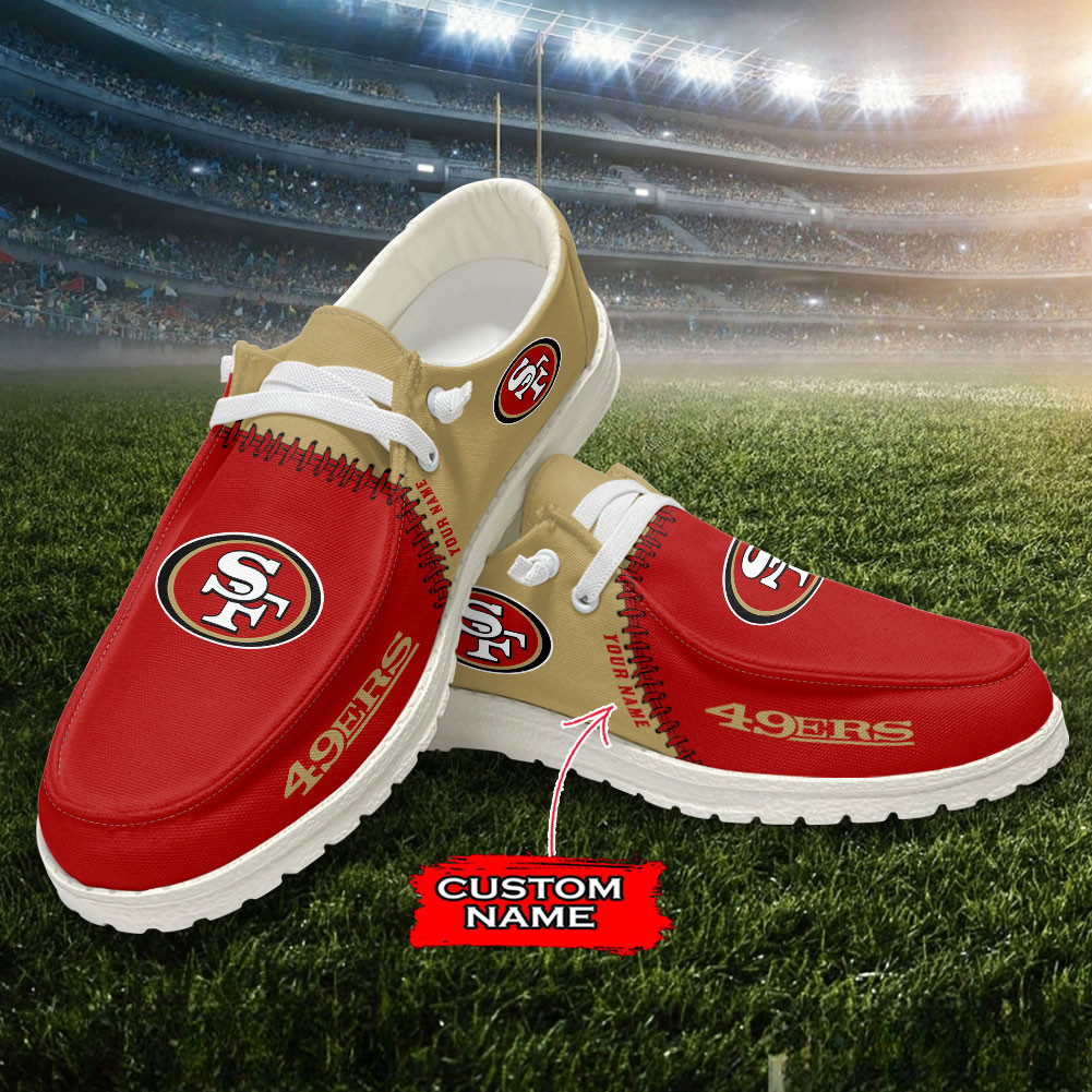 San Francisco 49ers Moccasin Slippers Hey  Dude Shoes Printed For Men And Women - Image 4