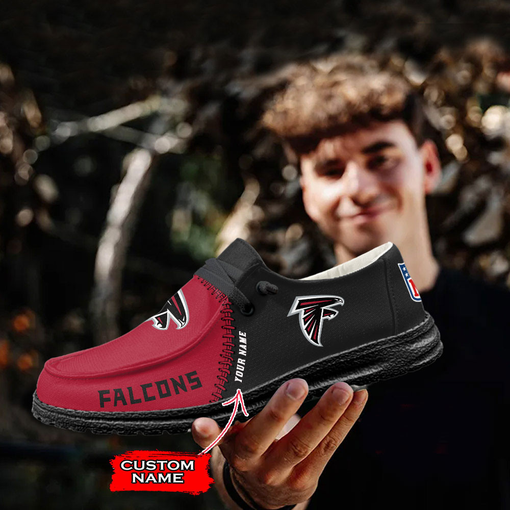 Atlanta Falcons Moccasin Slippers Hey  Dude Shoes Printed For Men And Women - Image 2