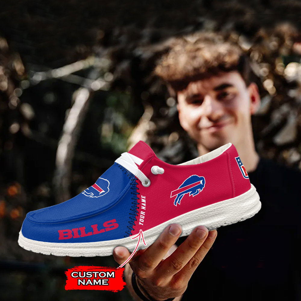 Buffalo Bills Moccasin Slippers Hey  Dude Shoes Printed For Men And Women - Image 3