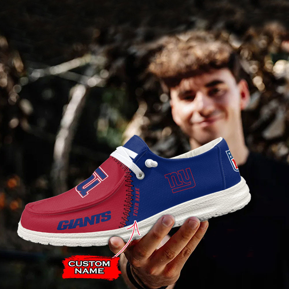 New York Giants Moccasin Slippers Hey  Dude Shoes Printed For Men And Women - Image 3
