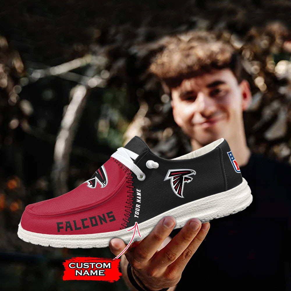 Atlanta Falcons Moccasin Slippers Hey  Dude Shoes Printed For Men And Women - Image 3
