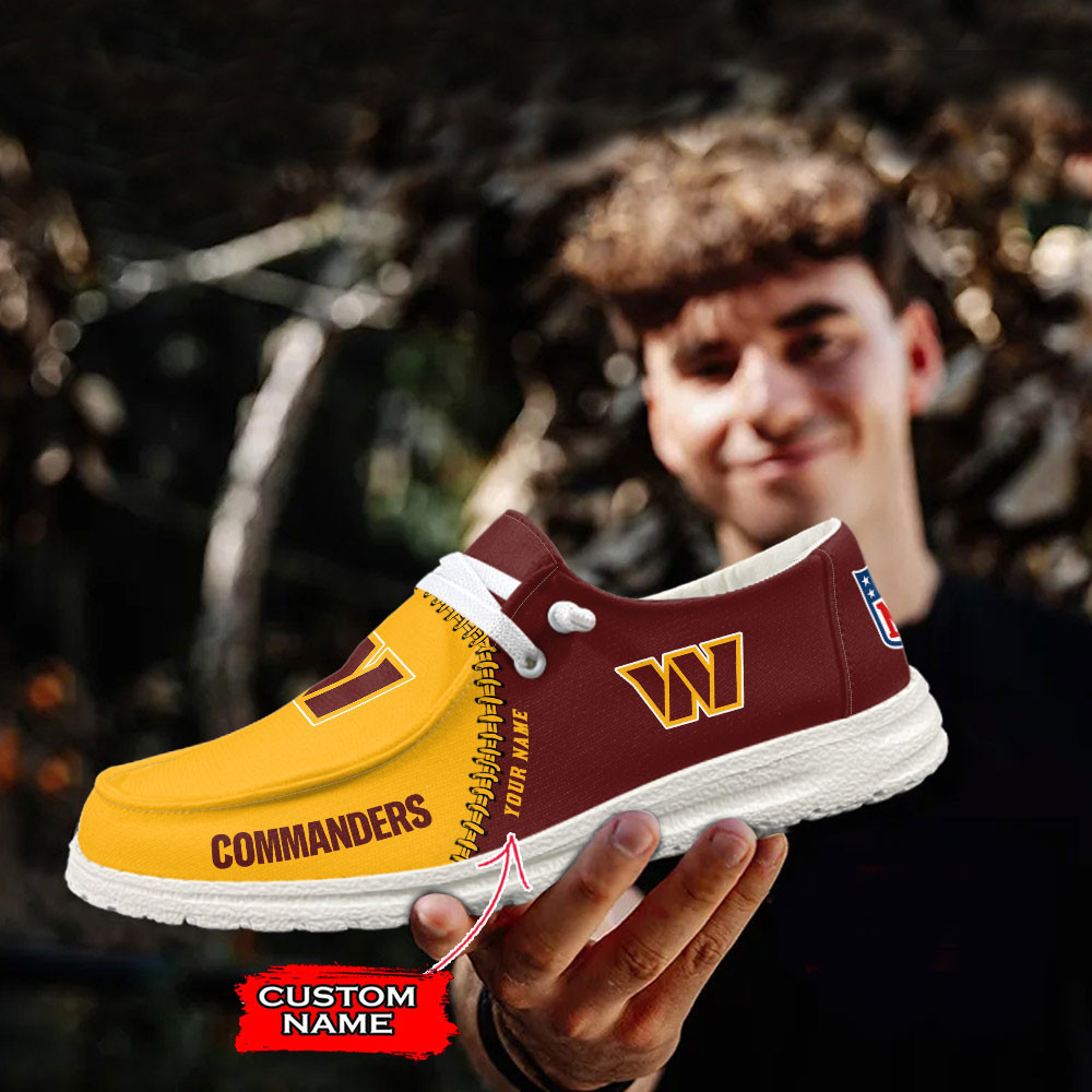 Washington Commanders Moccasin Slippers Hey  Dude Shoes Printed For Men And Women - Image 3