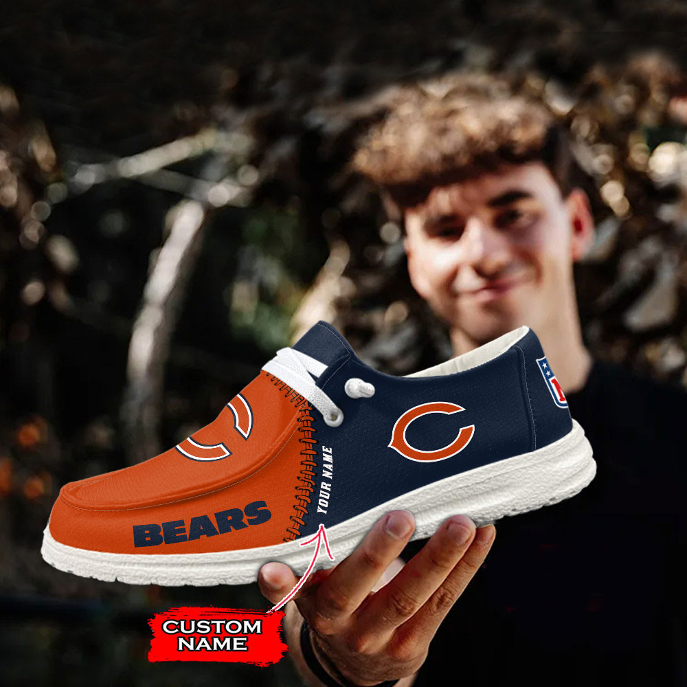 Chicago Bears Moccasin Slippers Hey Dude Shoes Printed For Men And Women - Image 3