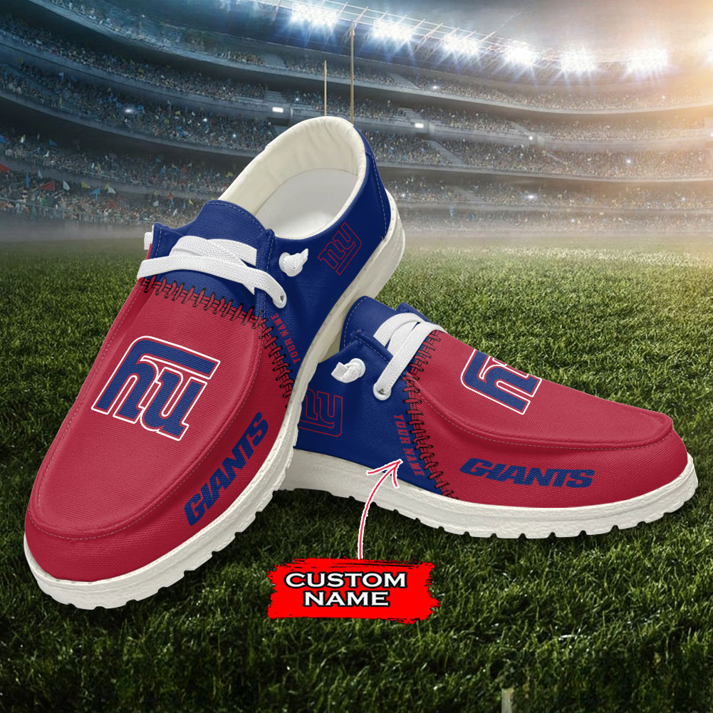 New York Giants Moccasin Slippers Hey  Dude Shoes Printed For Men And Women - Image 4