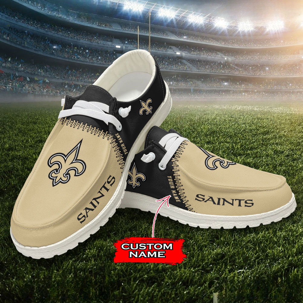 New Orleans Saints Moccasin Slippers Hey Dude Shoes Printed For Men And Women - Image 4