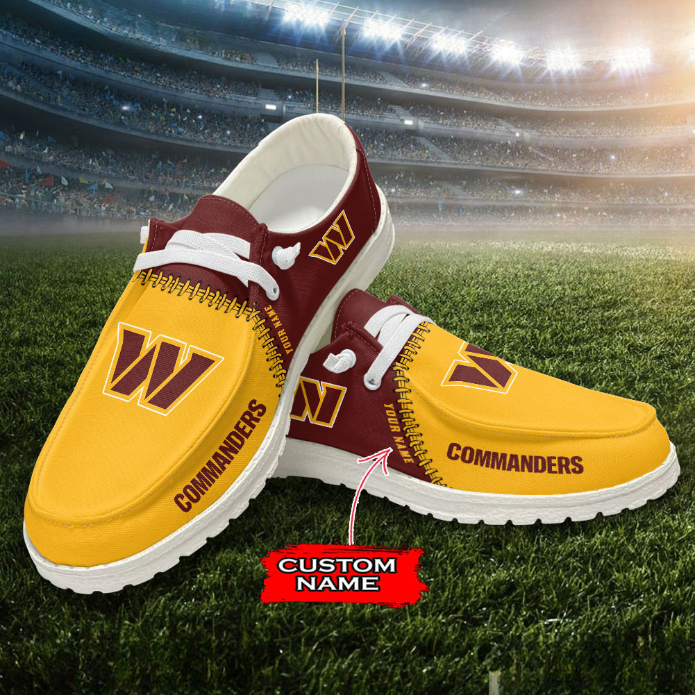 Washington Commanders Moccasin Slippers Hey  Dude Shoes Printed For Men And Women - Image 4