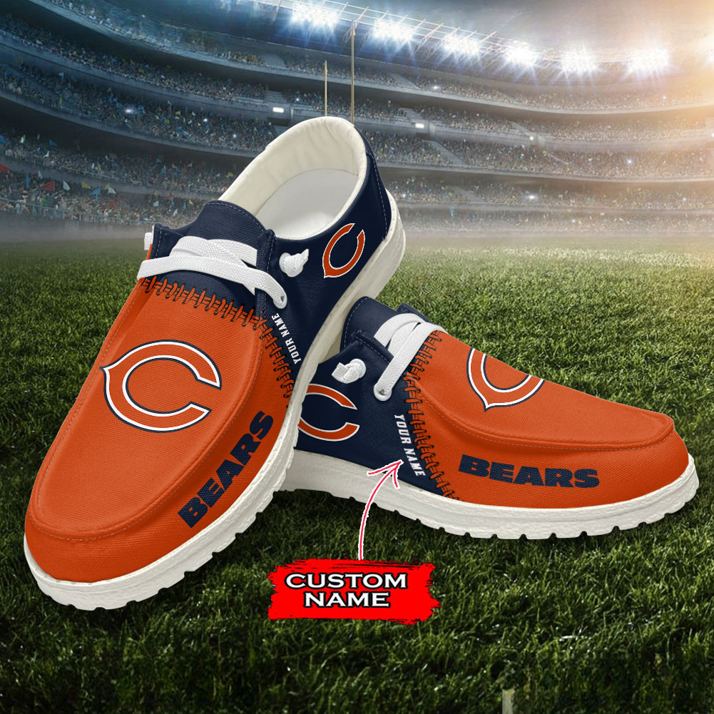 Chicago Bears Moccasin Slippers Hey Dude Shoes Printed For Men And Women - Image 4