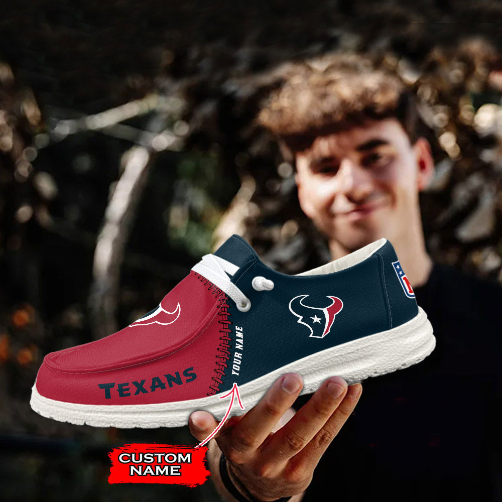 Houston Texans Moccasin Slippers Hey Dude Shoes Printed For Men And Women - Image 3