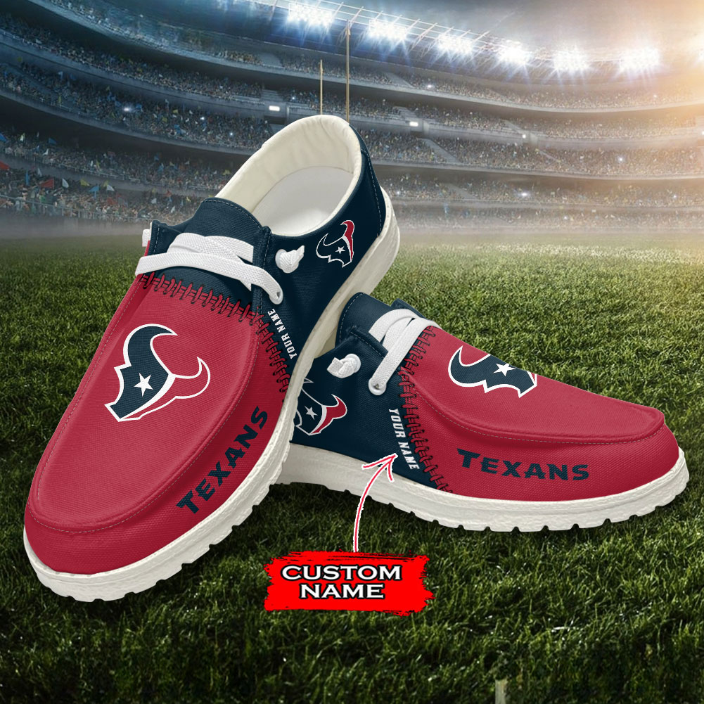 Houston Texans Moccasin Slippers Hey Dude Shoes Printed For Men And Women - Image 4