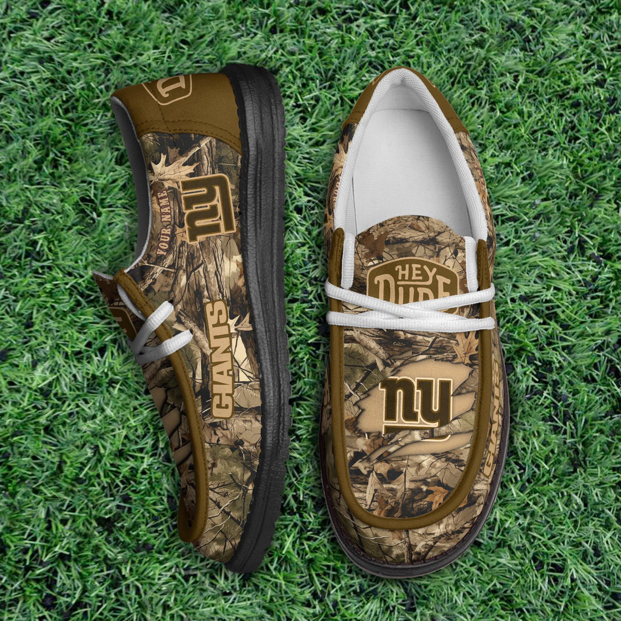 New York Giants Camo Hunting Thickened Hey  Dude Shoes Printed For Men And Women - Image 2