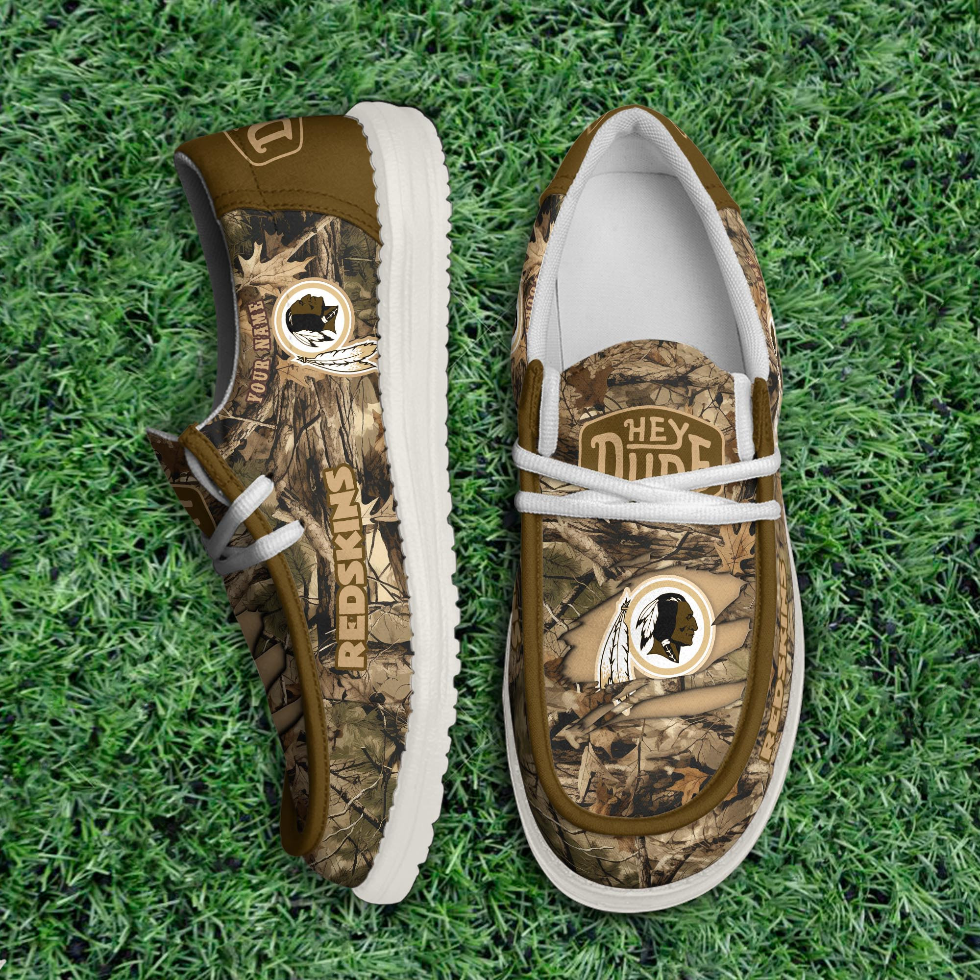 Washington Redskin Camo Hunting Thickened Hey  Dude Shoes Printed For Men And Women - Image 3