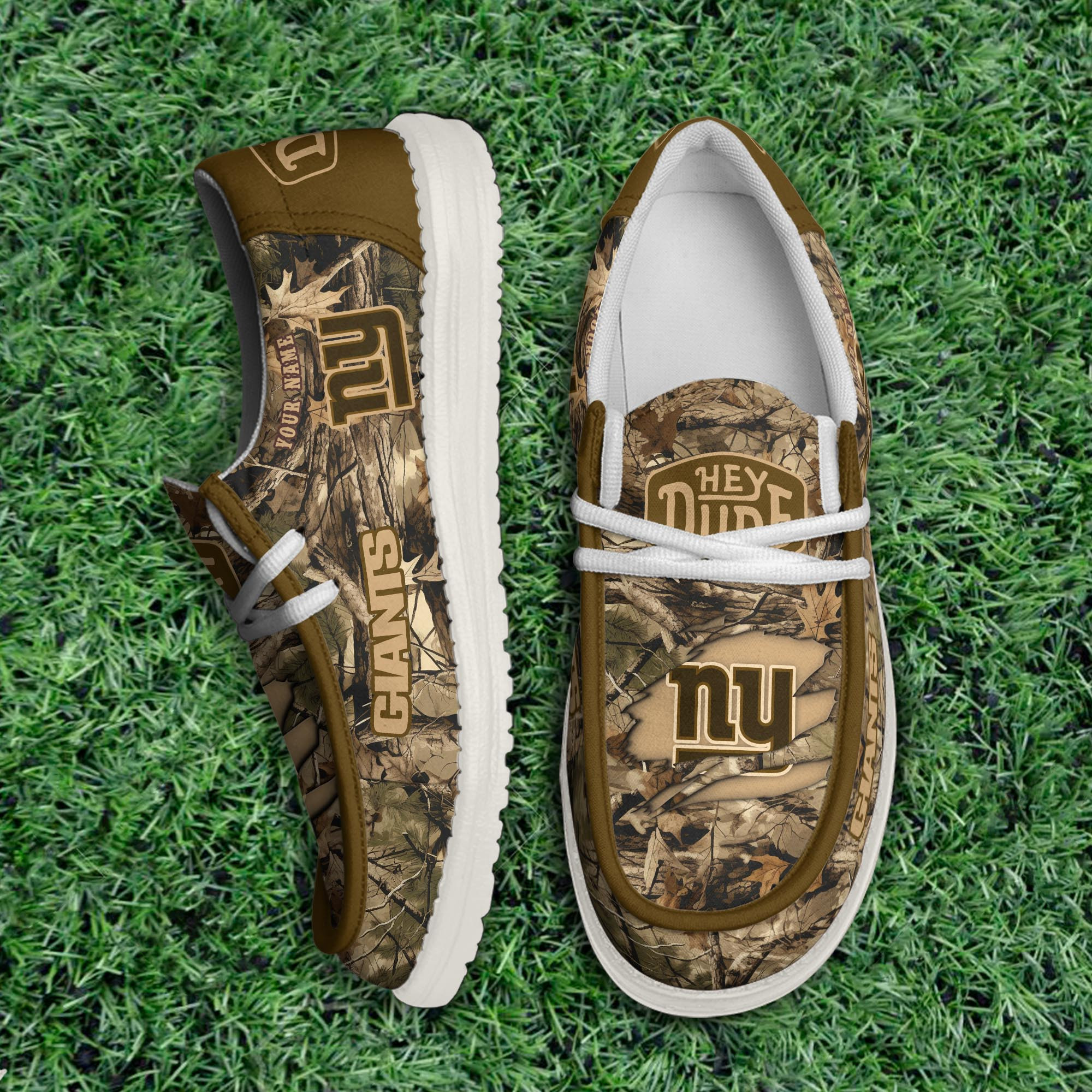 New York Giants Camo Hunting Thickened Hey  Dude Shoes Printed For Men And Women - Image 3