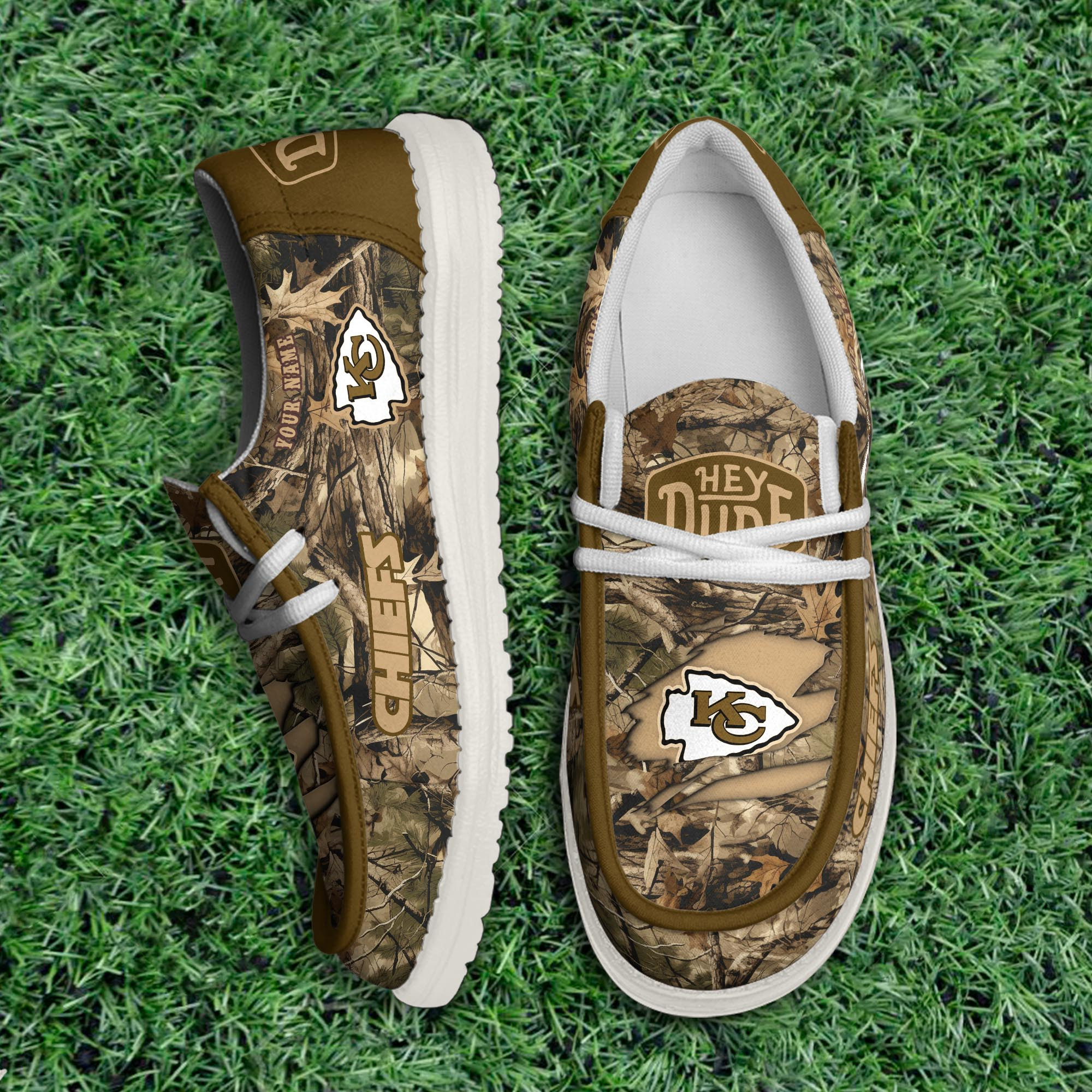 Kansas City Chiefs Camo Hunting Thickened Hey  Dude Shoes Printed For Men And Women - Image 3