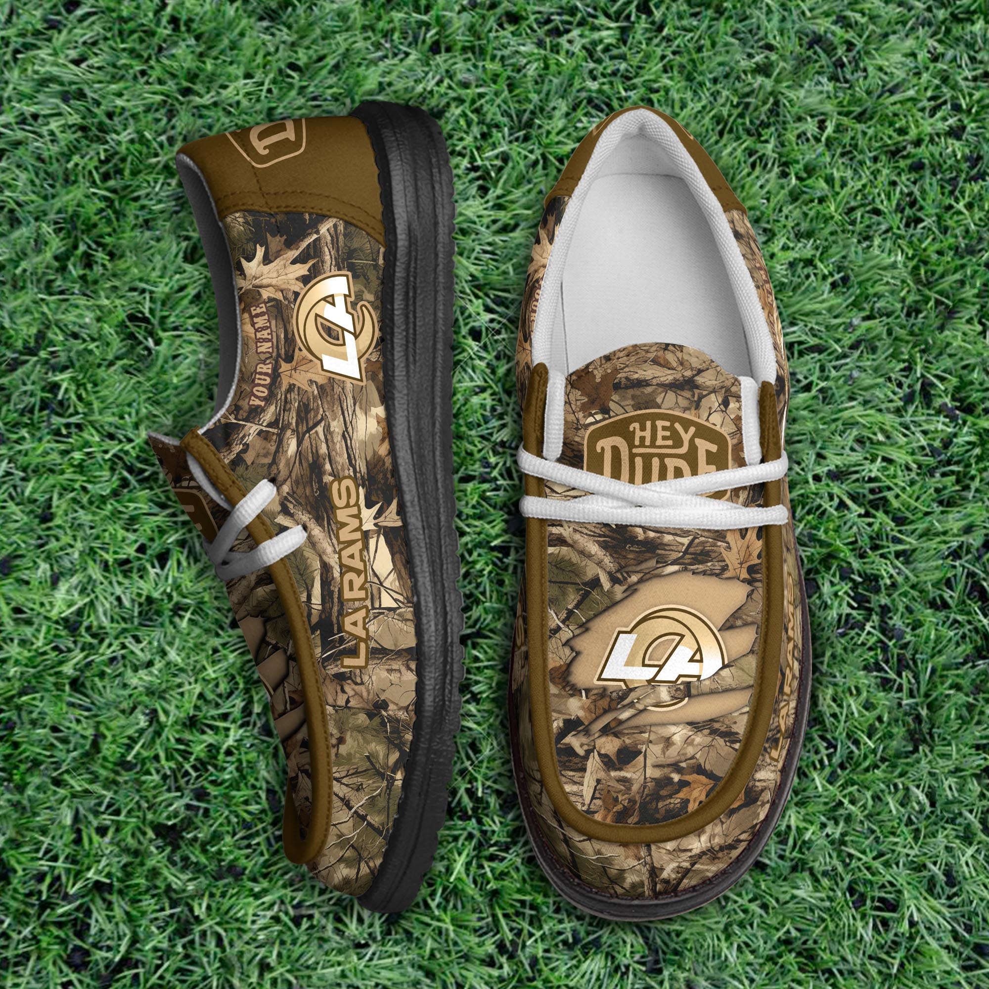 Los Angeles Rams Camo Hunting Thickened Hey  Dude Shoes Printed For Men And Women - Image 2