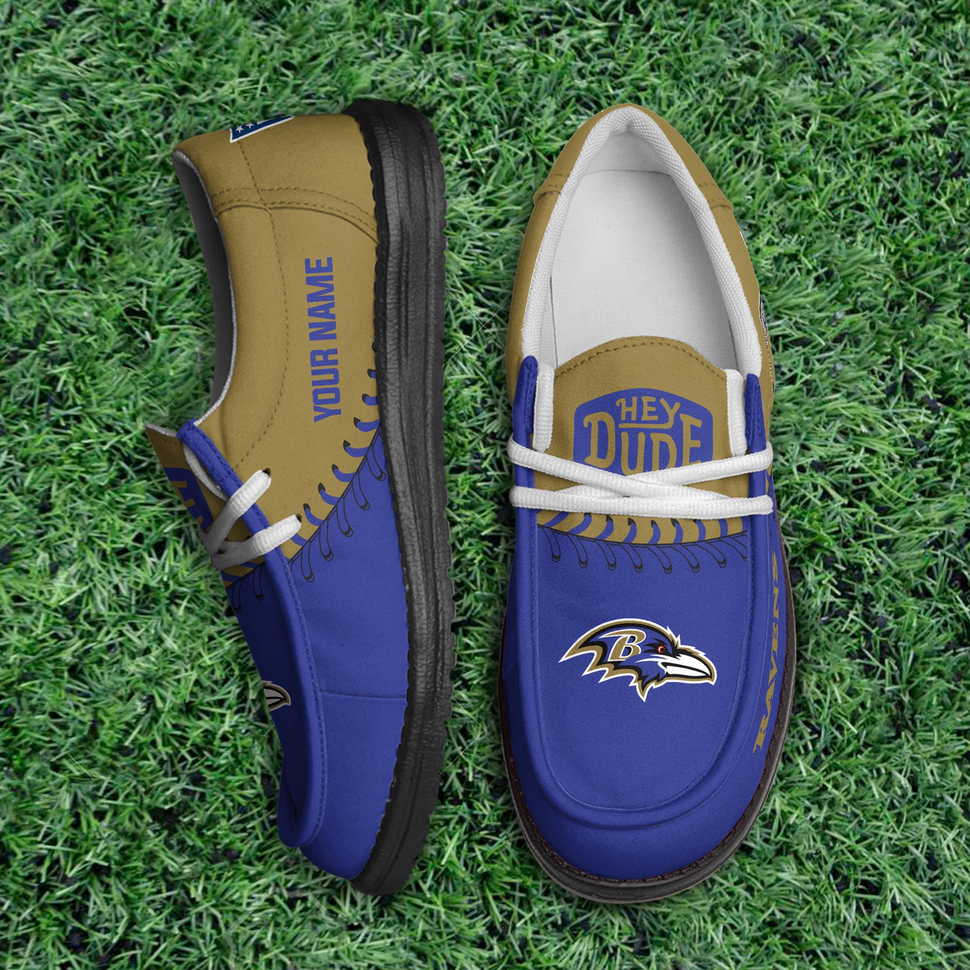 Baltimore Ravens Thickened Hey  Dude Shoes Printed For Men And Women - Image 2