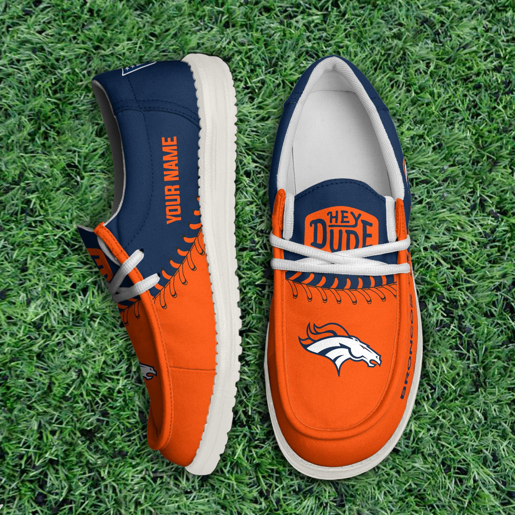 Denver Broncos Thickened Hey Dude Shoes Printed For Men And Women - Image 3