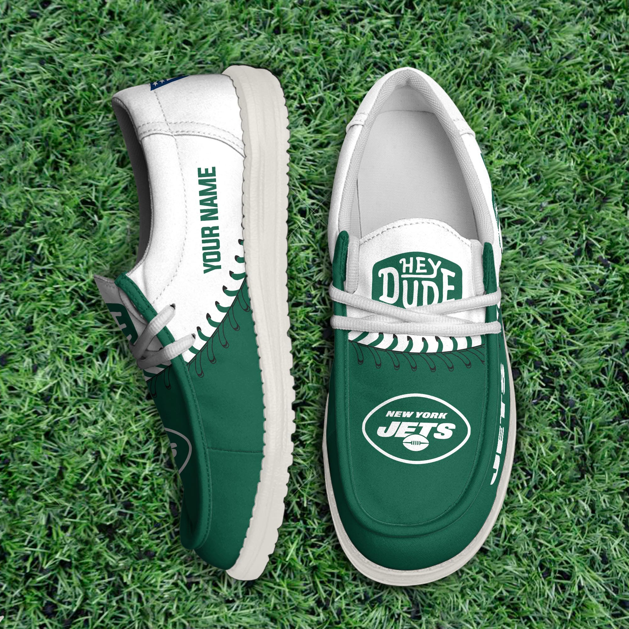 New York Jets Thickened Hey  Dude Shoes Printed For Men And Women - Image 3