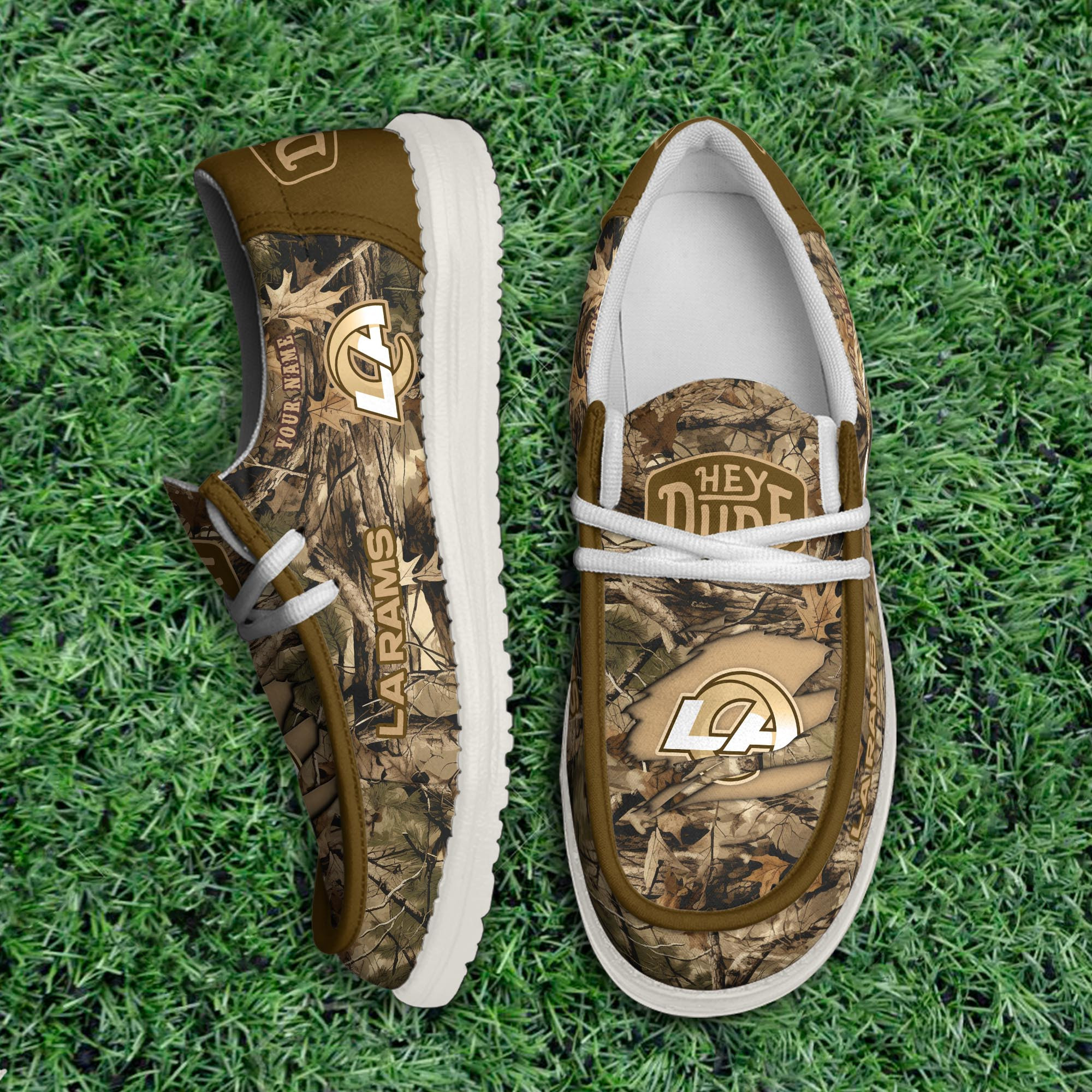 Los Angeles Rams Camo Hunting Thickened Hey  Dude Shoes Printed For Men And Women - Image 3