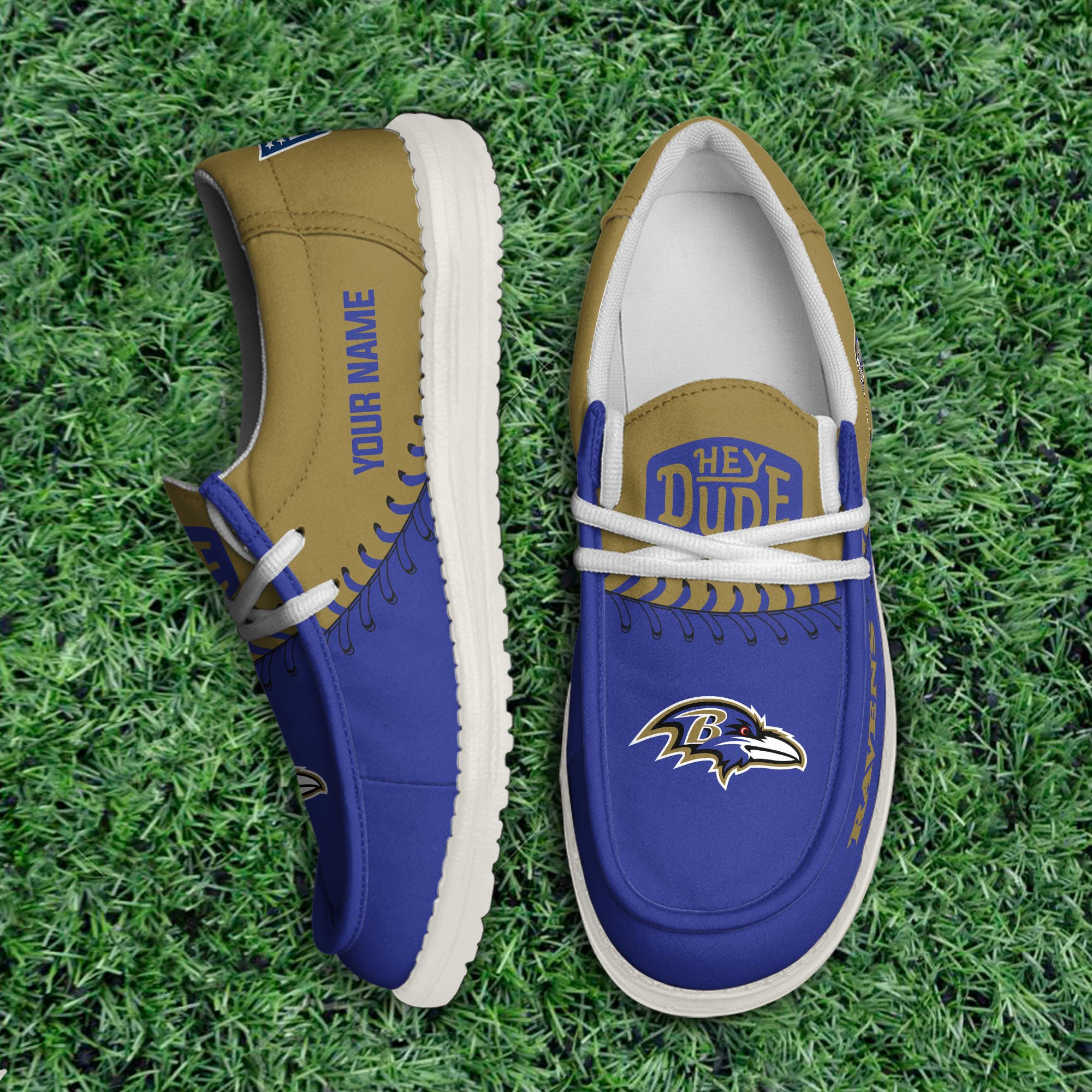 Baltimore Ravens Thickened Hey  Dude Shoes Printed For Men And Women - Image 3