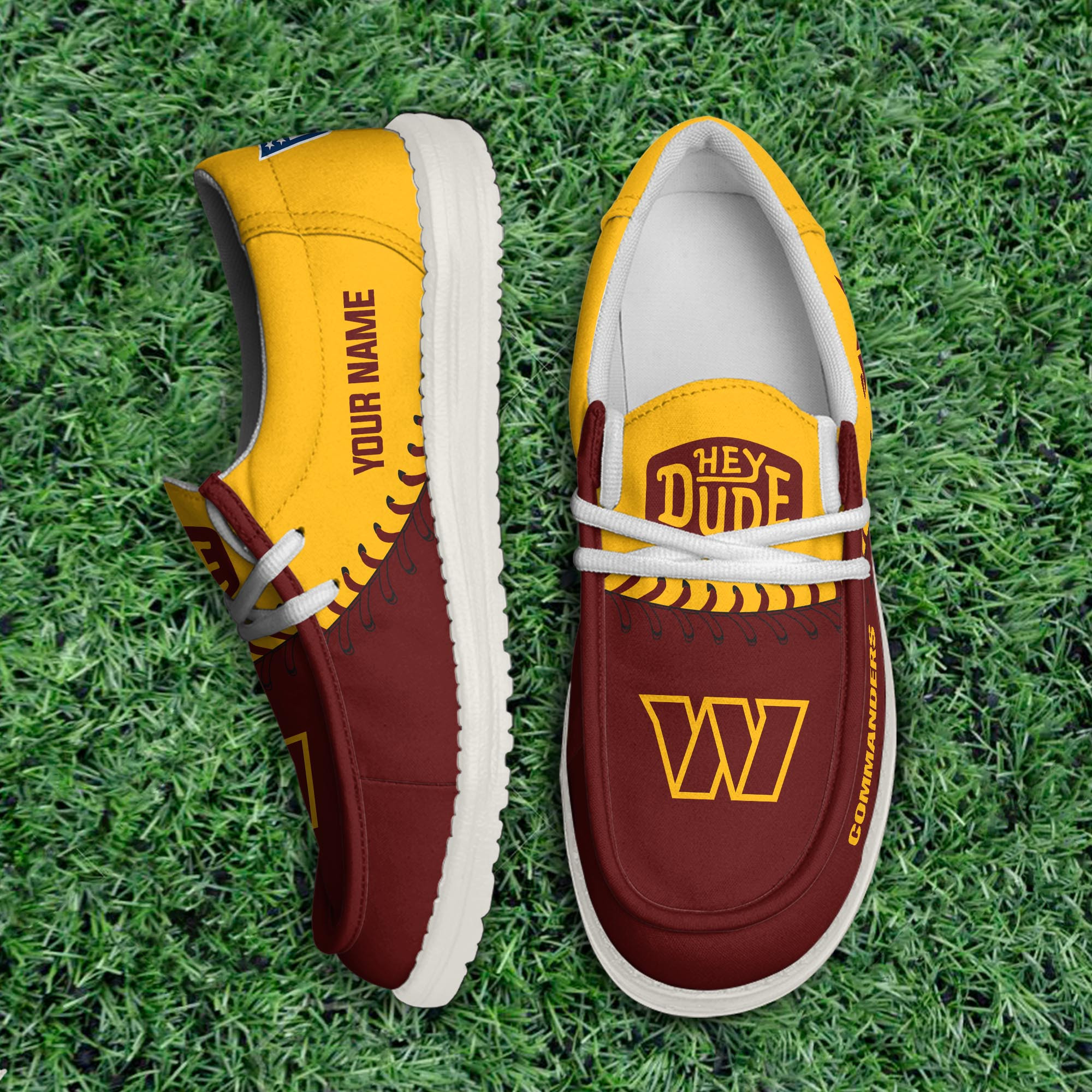 Washington Commanders Thickened Hey  Dude Shoes Printed For Men And Women - Image 3