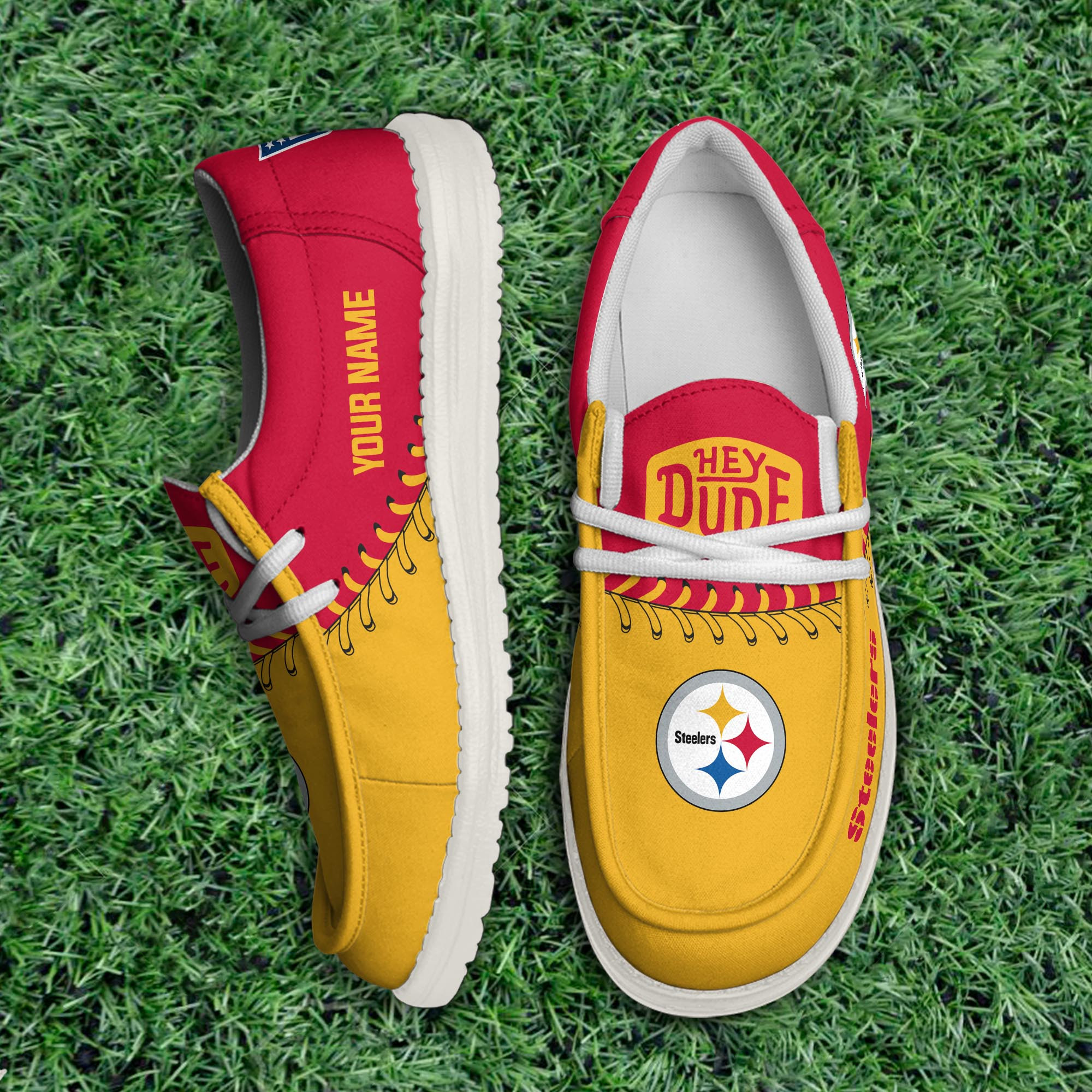 Pittsburgh Steelers Thickened Hey Dude Shoes Printed For Men And Women - Image 3