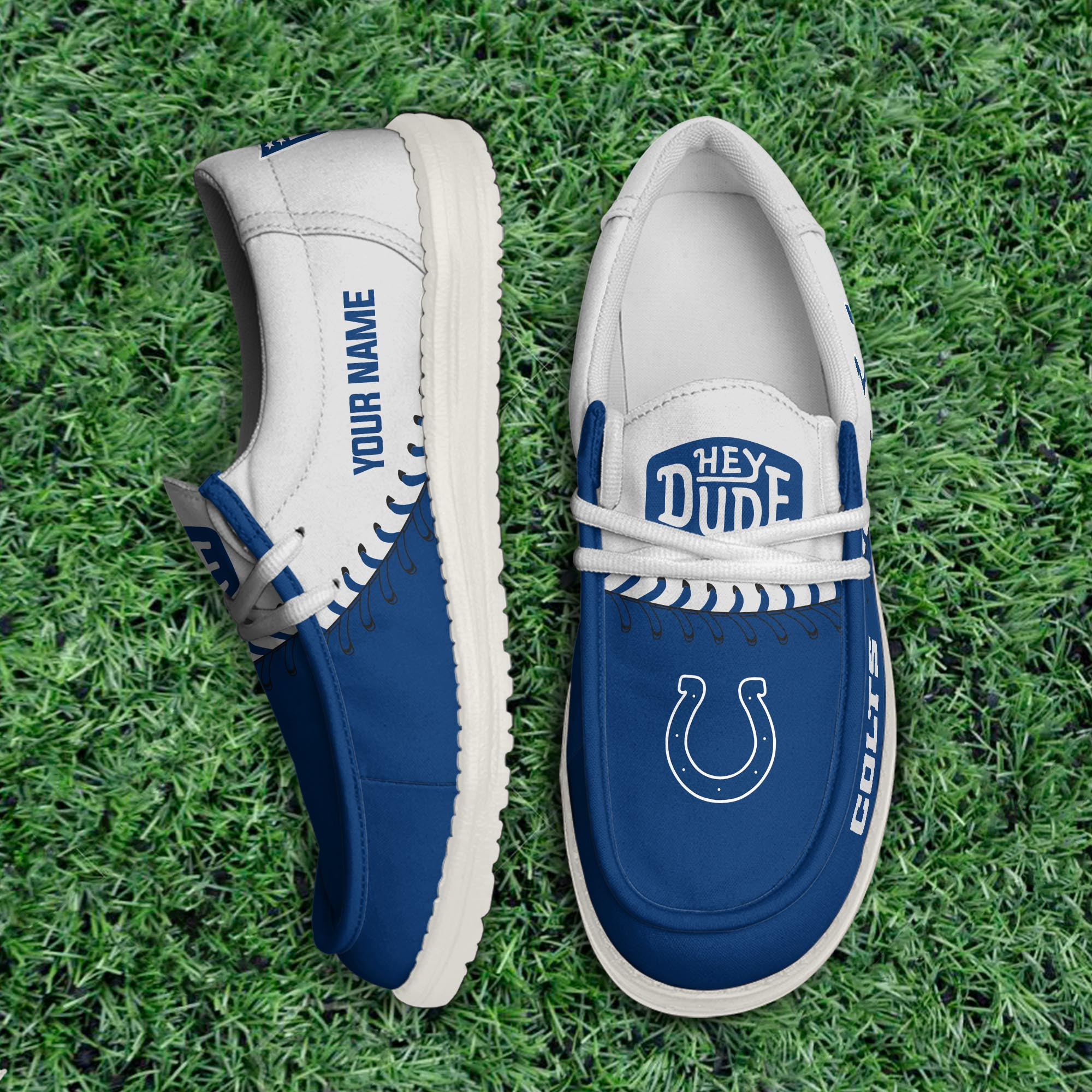 Indianapolis Colts Thickened Hey  Dude Shoes Printed For Men And Women - Image 3