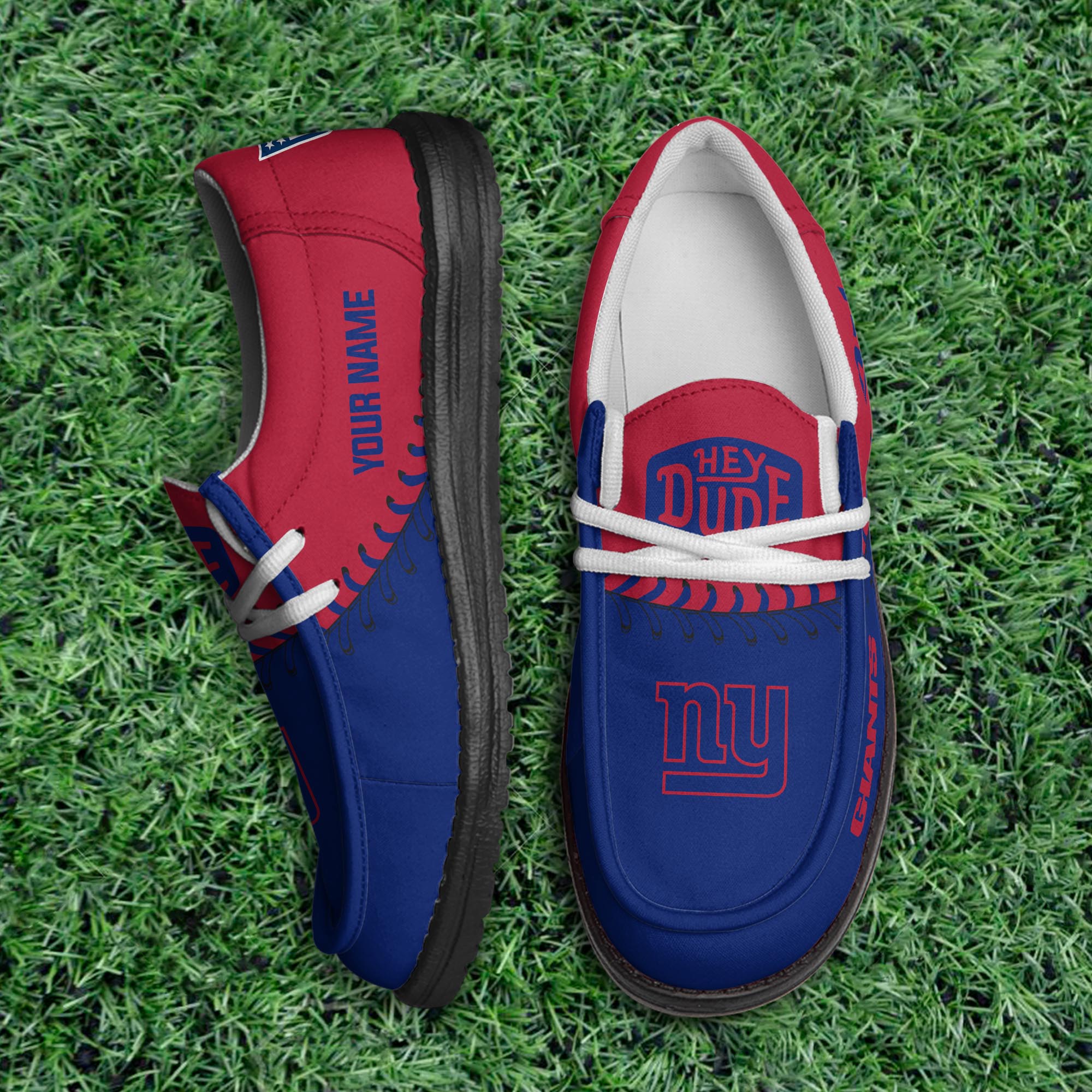 New York Giants Thickened Hey  Dude Shoes Printed For Men And Women - Image 2