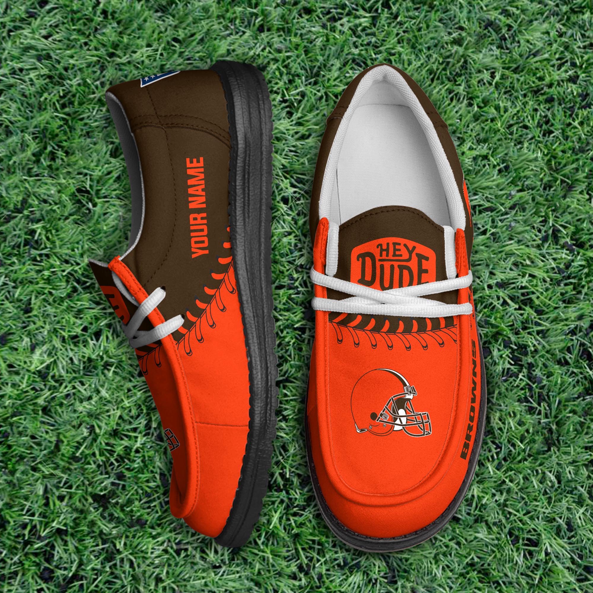 Cleveland Browns Thickened Hey  Dude Shoes Printed For Men And Women - Image 2