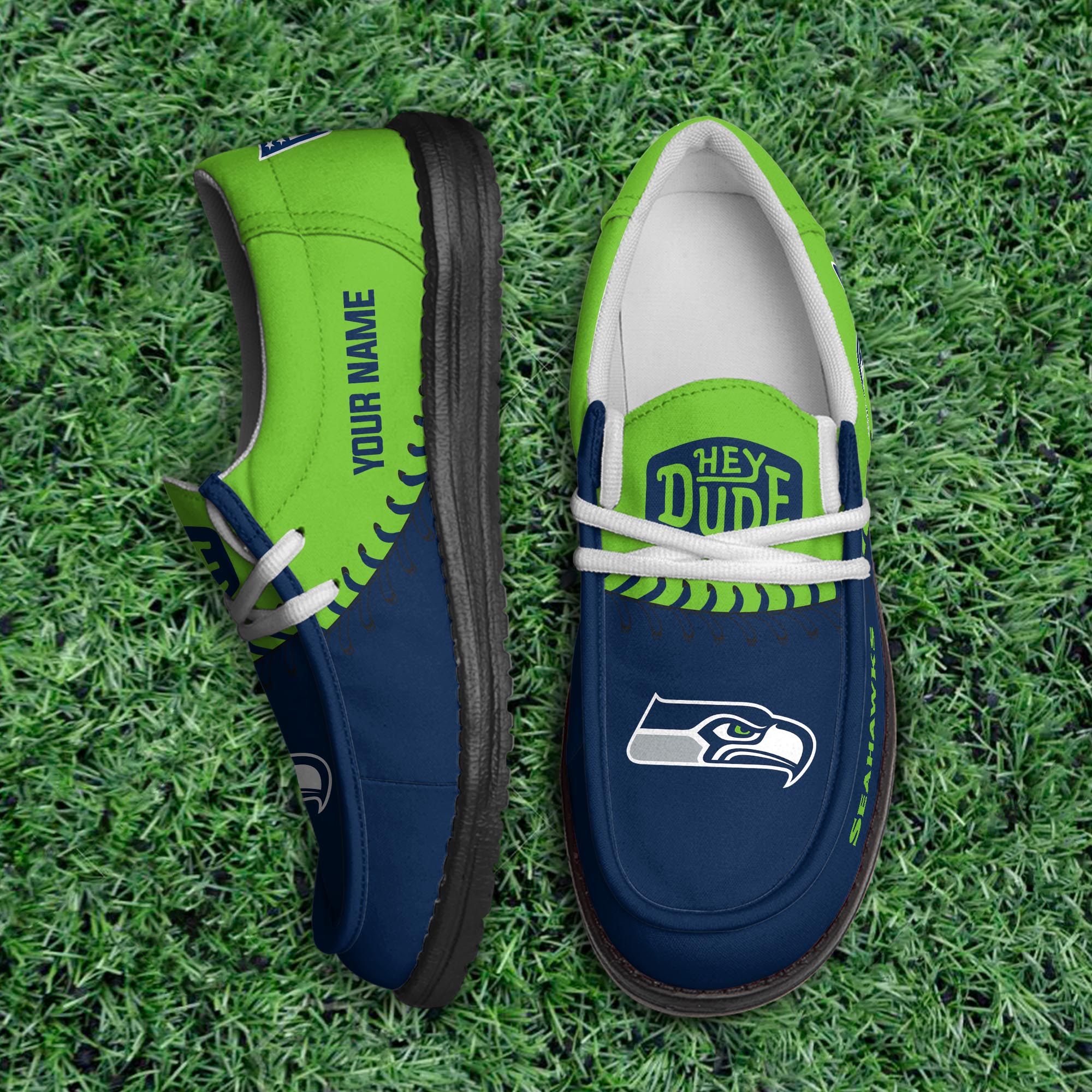 Seattle Seahawks Thickened Hey  Dude Shoes Printed For Men And Women - Image 2