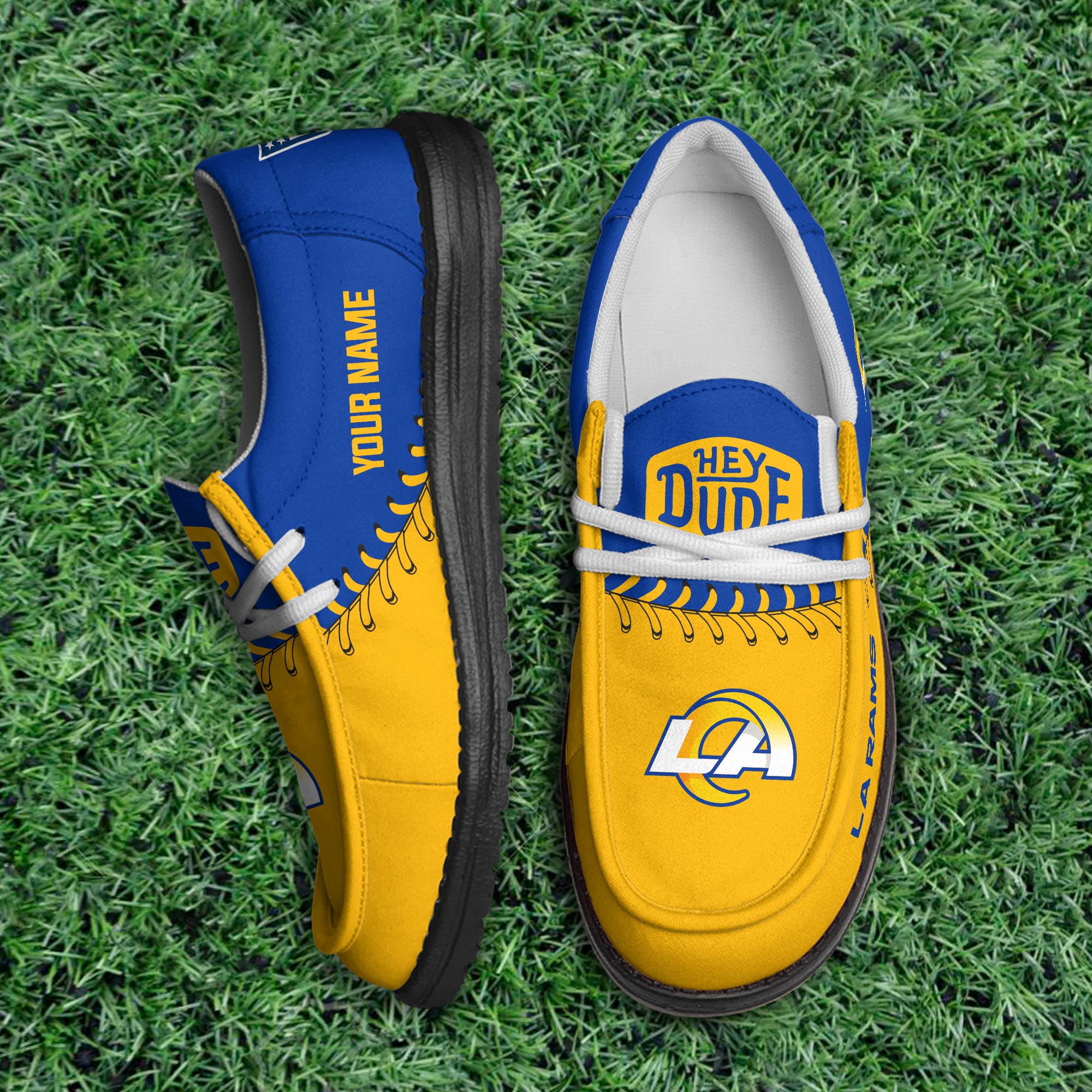 Los Angeles Rams Thickened Hey  Dude Shoes Printed For Men And Women - Image 2