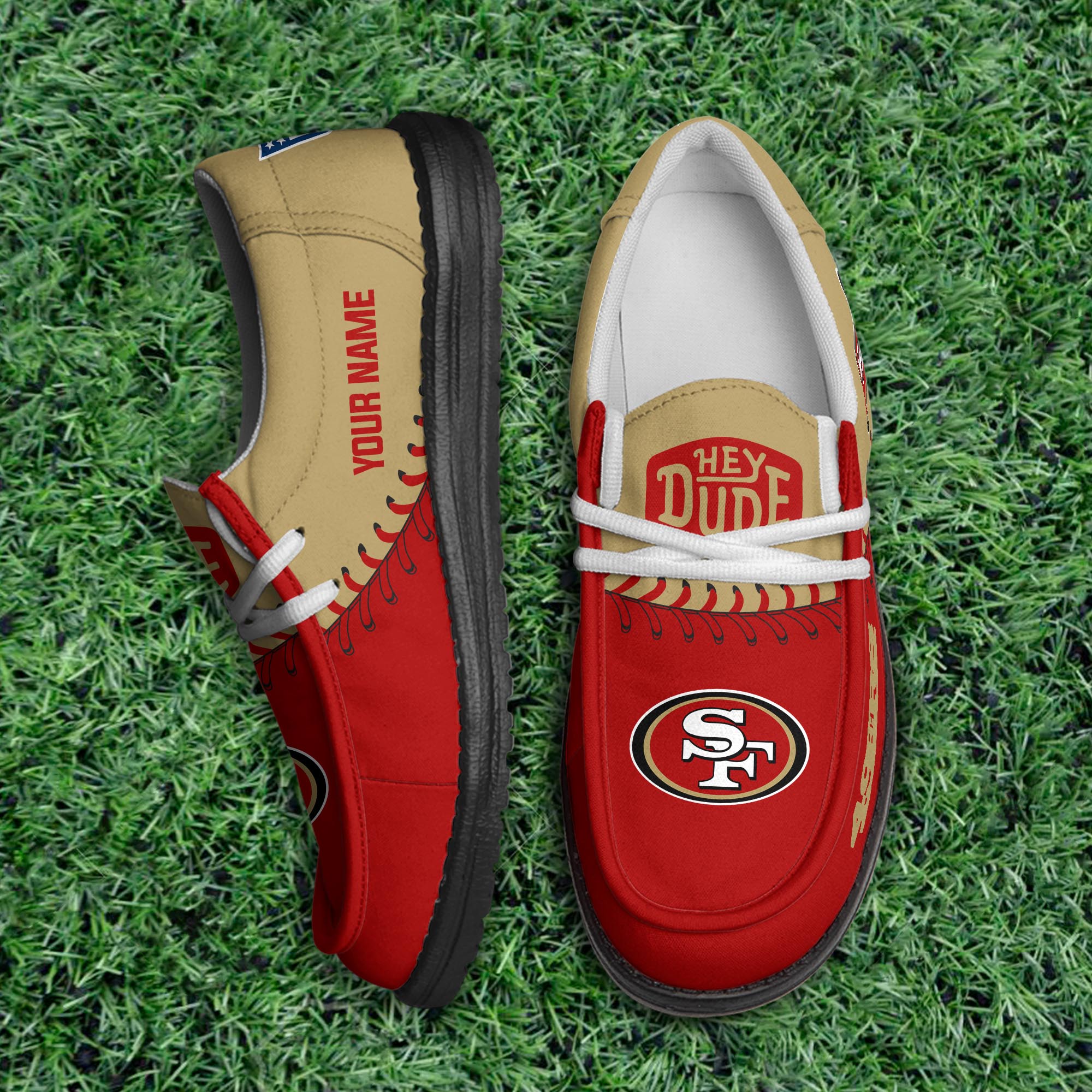 San Francisco 49ers Thickened Hey  Dude Shoes Printed For Men And Women - Image 2
