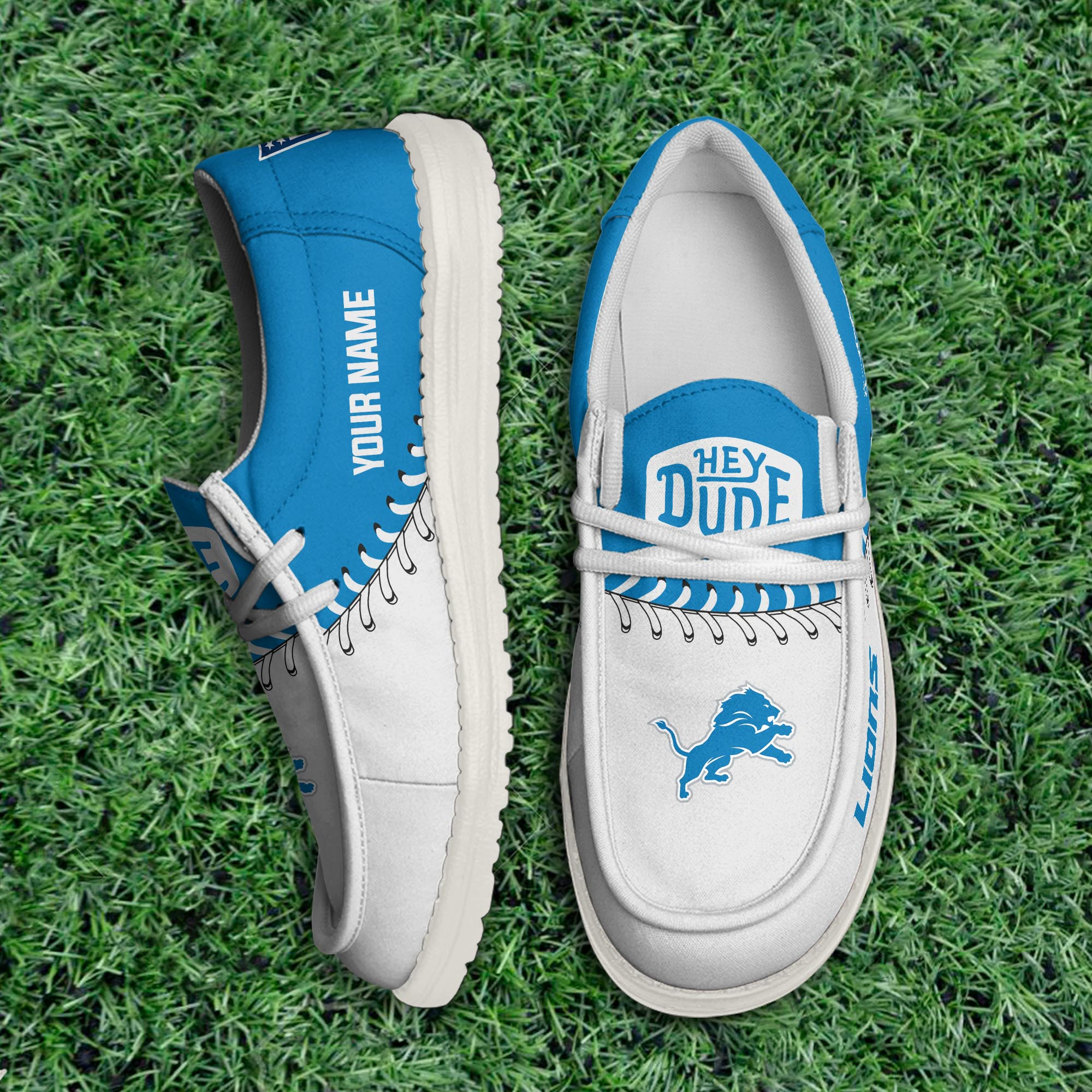 Detroit Lions Thickened Hey Dude Shoes Printed For Men And Women - Image 3