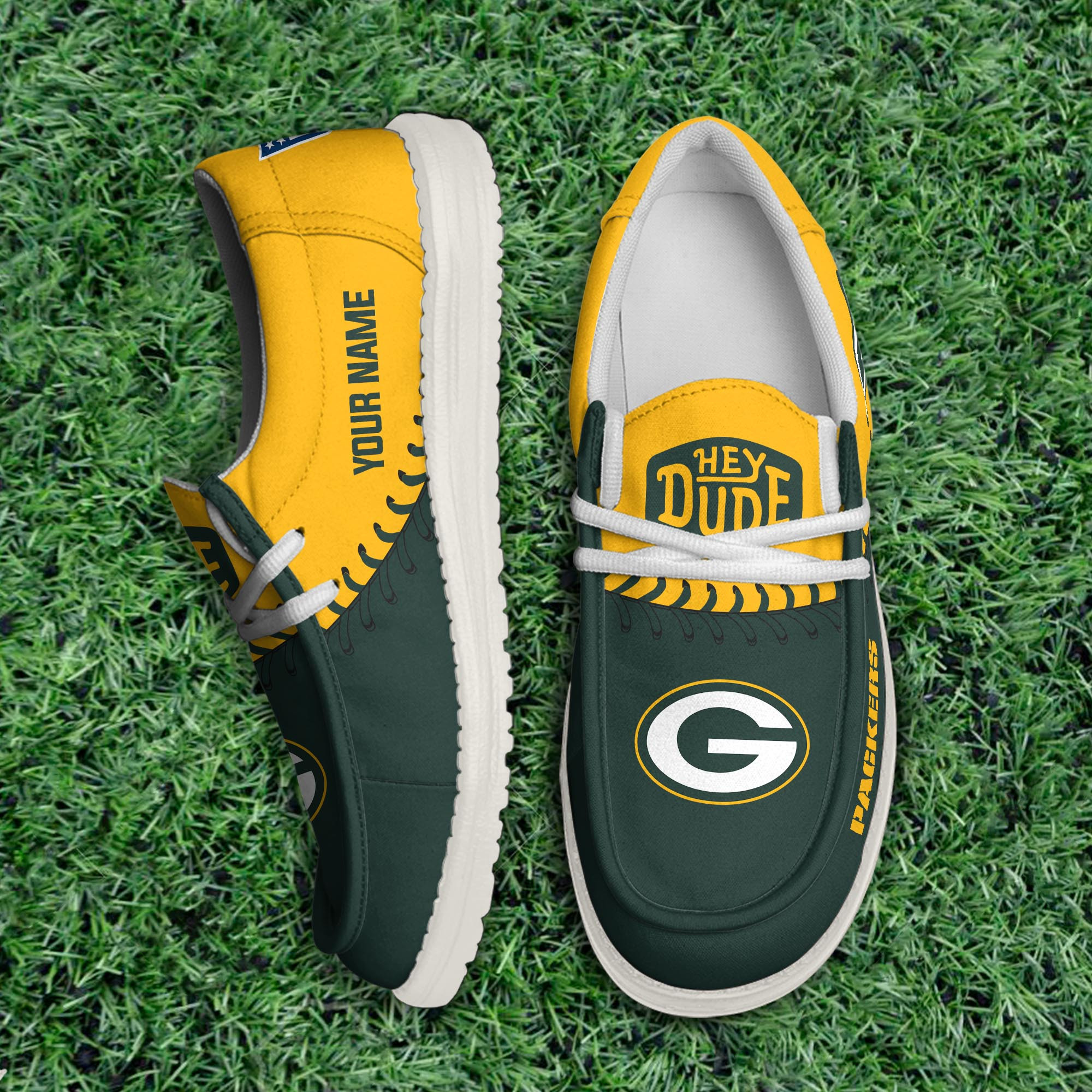 Green Bay Packers Thickened Hey  Dude Shoes Printed For Men And Women - Image 3