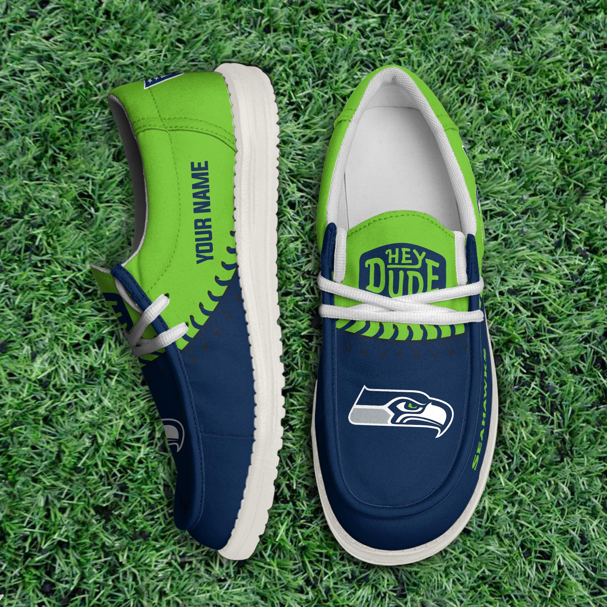Seattle Seahawks Thickened Hey  Dude Shoes Printed For Men And Women - Image 3