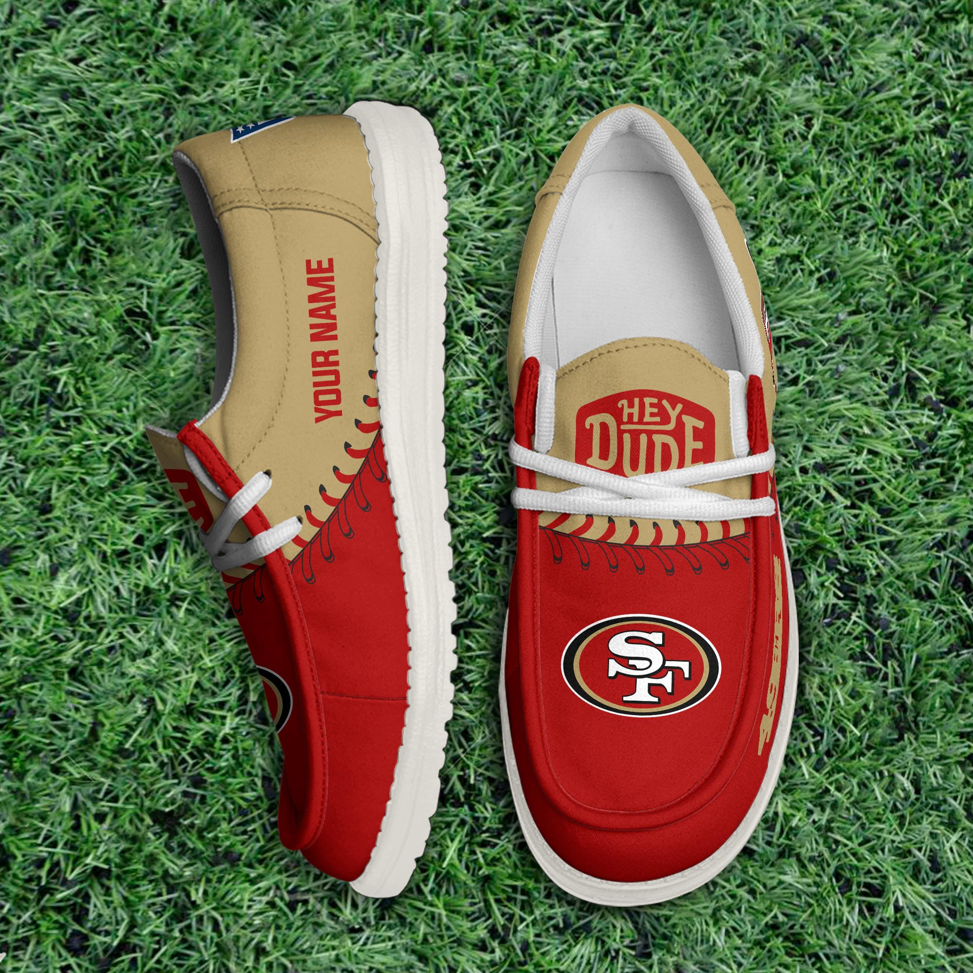 San Francisco 49ers Thickened Hey  Dude Shoes Printed For Men And Women - Image 3