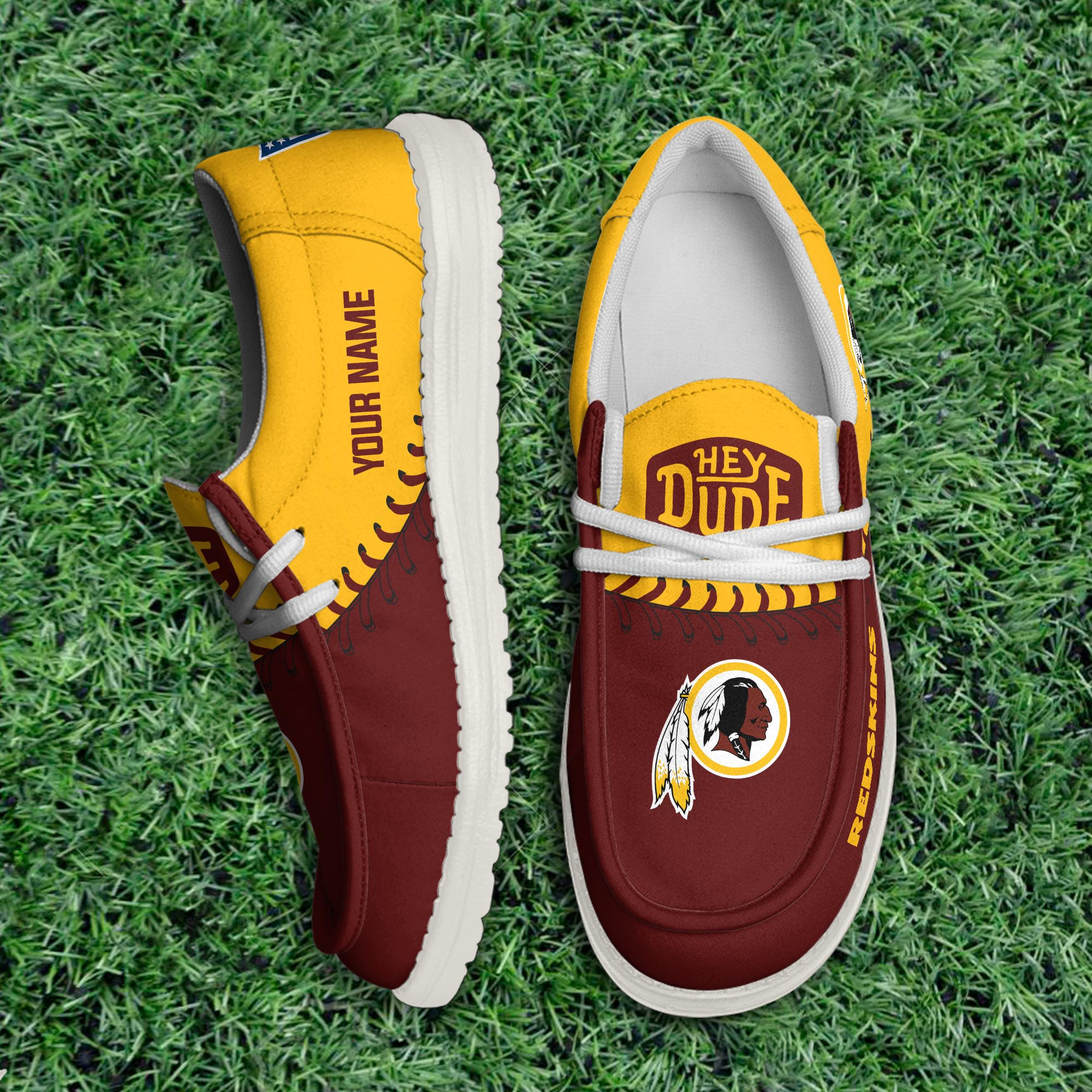 Washington Redskin Thickened Hey  Dude Shoes Printed For Men And Women - Image 3