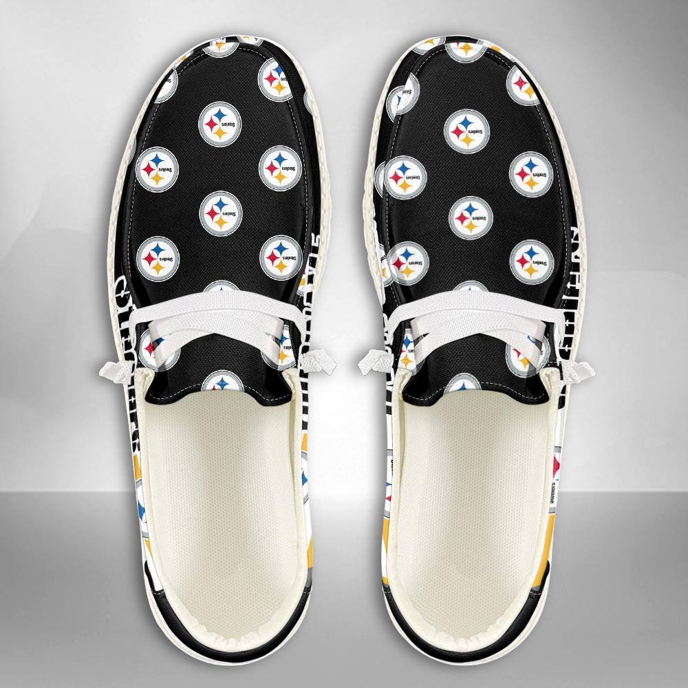 Pittsburgh Steelers Logo Pattern Hey  Dude Shoes Printed For Men And Women - Image 4