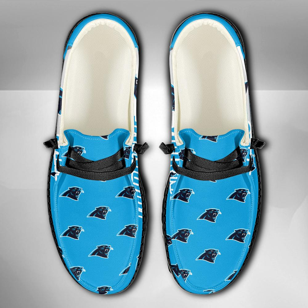 Carolina Panthers Logo Pattern Hey  Dude Shoes Printed For Men And Women - Image 4