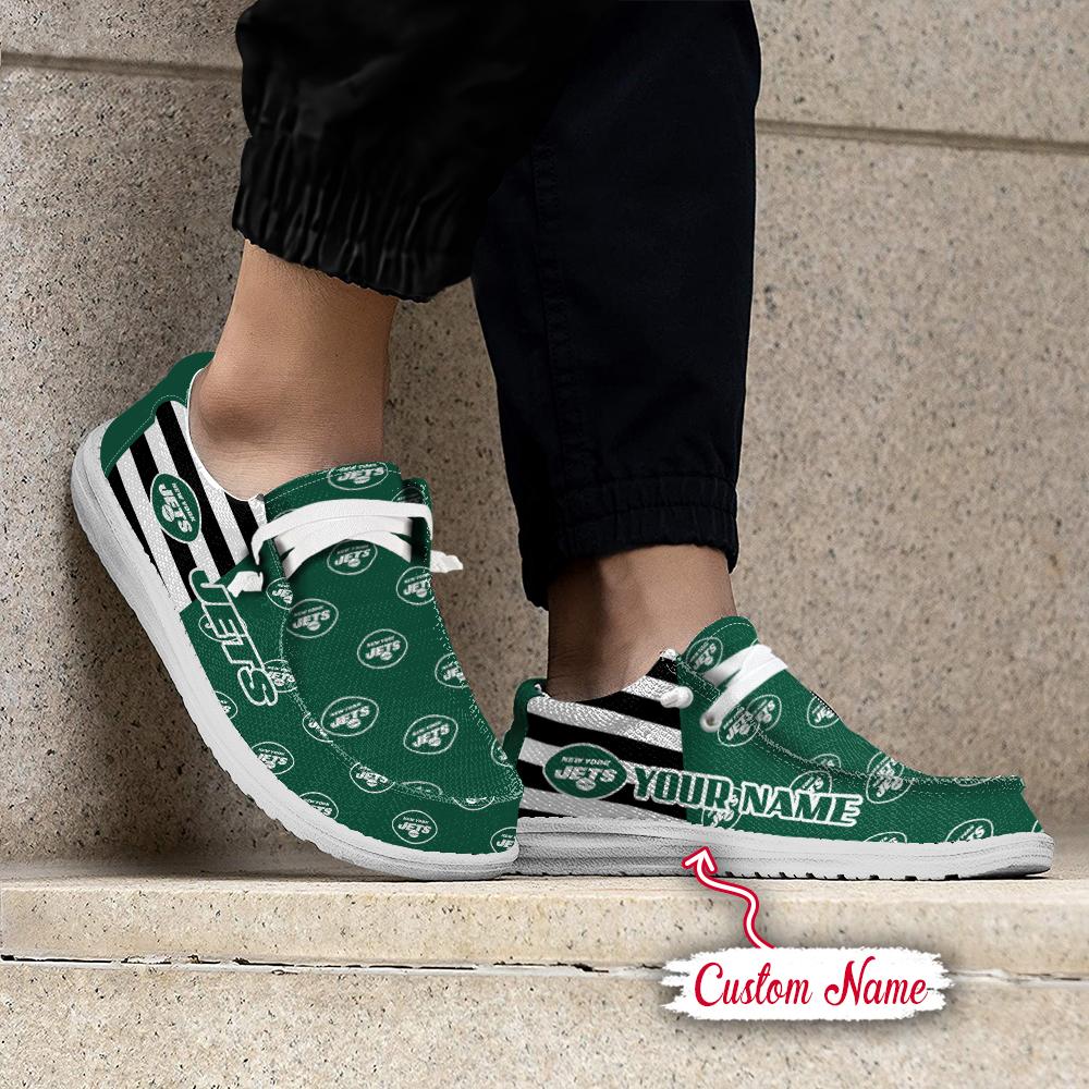 New York Jets Logo Pattern Hey  Dude Shoes Printed For Men And Women - Image 2