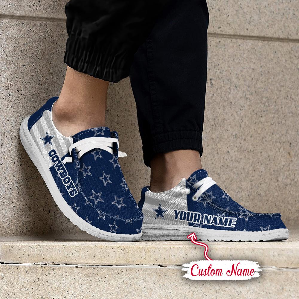 Dallas Cowboys Logo Pattern Hey  Dude Shoes Printed For Men And Women - Image 2