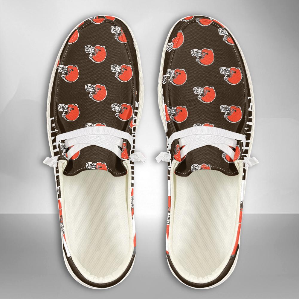 Cleveland Browns Logo Pattern Hey  Dude Shoes Printed For Men And Women - Image 2
