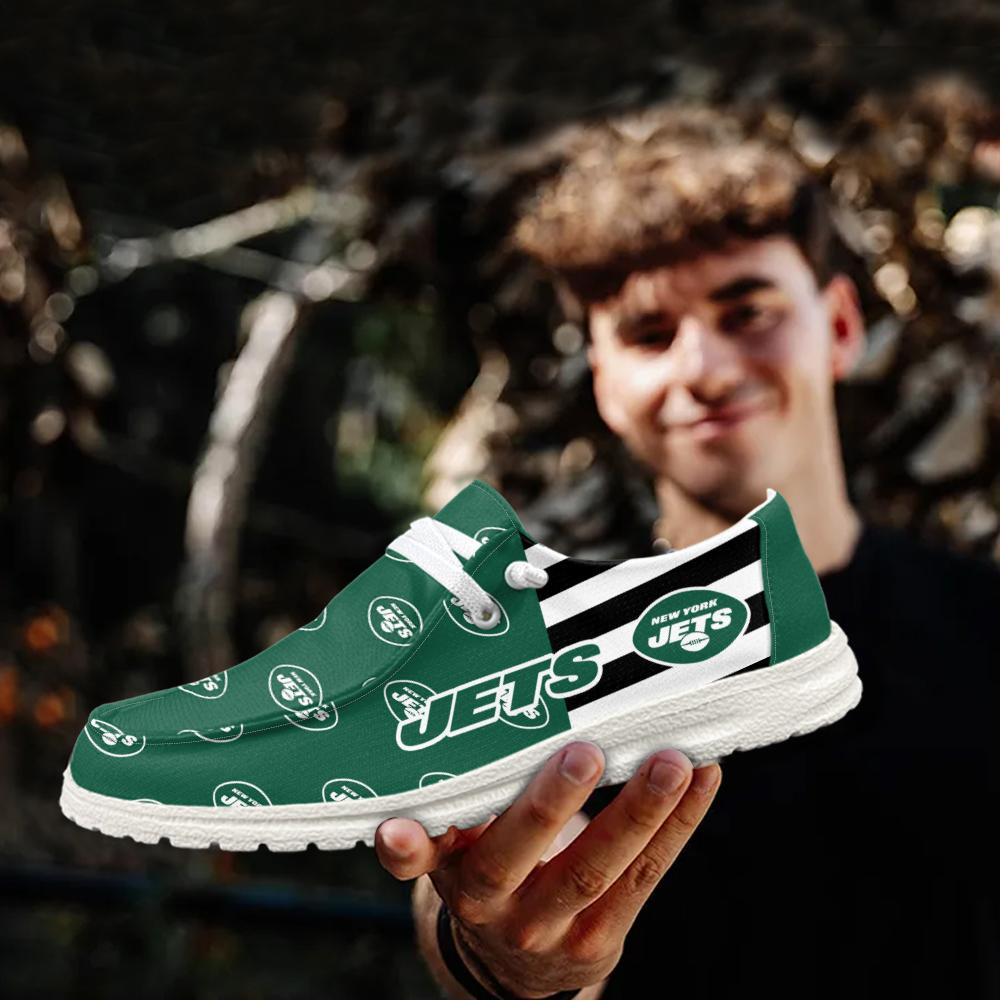 New York Jets Logo Pattern Hey  Dude Shoes Printed For Men And Women - Image 3