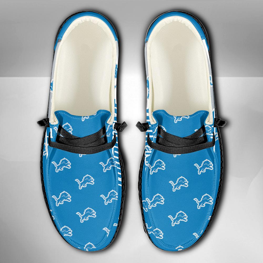 Detroit Lions Logo Pattern Hey Dude Shoes Printed For Men And Women - Image 4