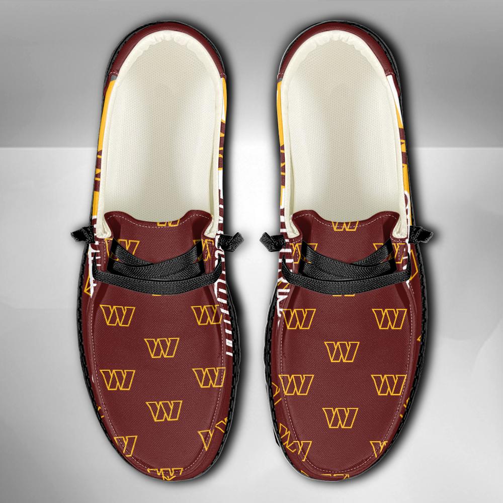 Washington Commanders Logo Pattern Hey  Dude Shoes Printed For Men And Women - Image 4